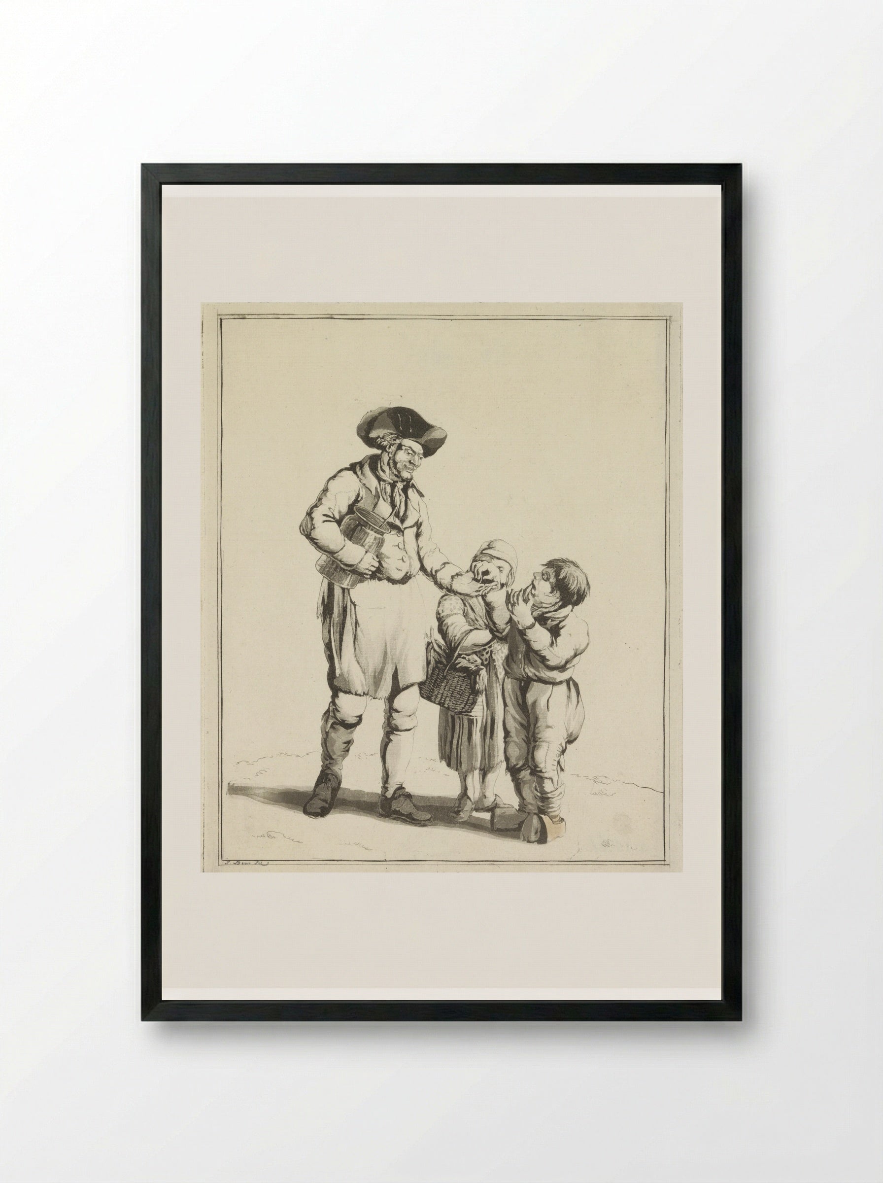Augurkenverkoper (The Gherkin Seller) - Joannes Bemme - Framed Print Black