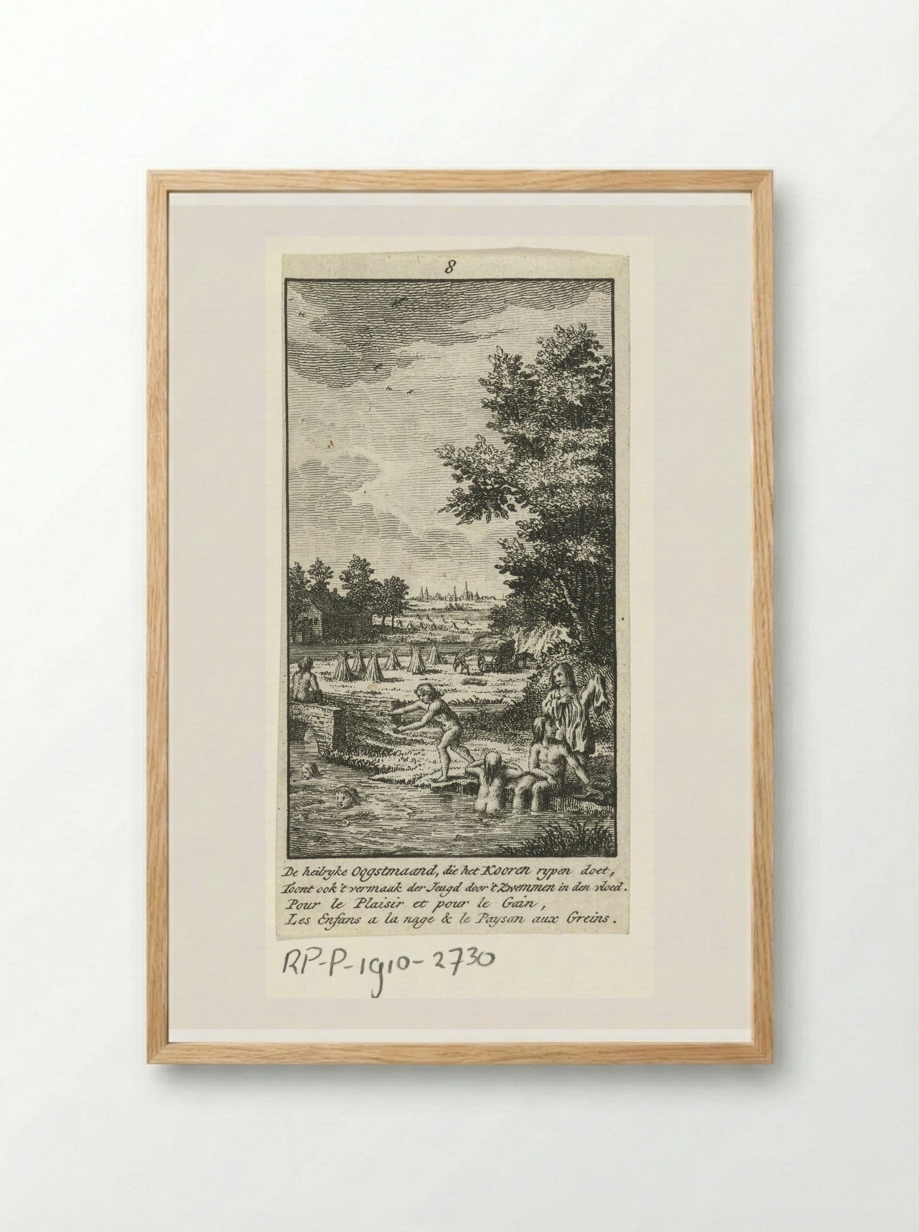 August: Hay Harvest - Jan Caspar Philips - Framed Print Wood