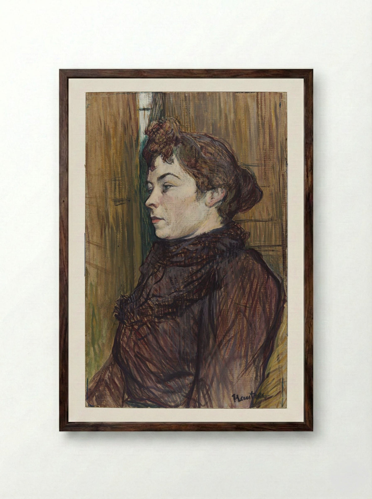 Augusta - Henri de Toulouse-Lautrec - Framed Print Dark Wood