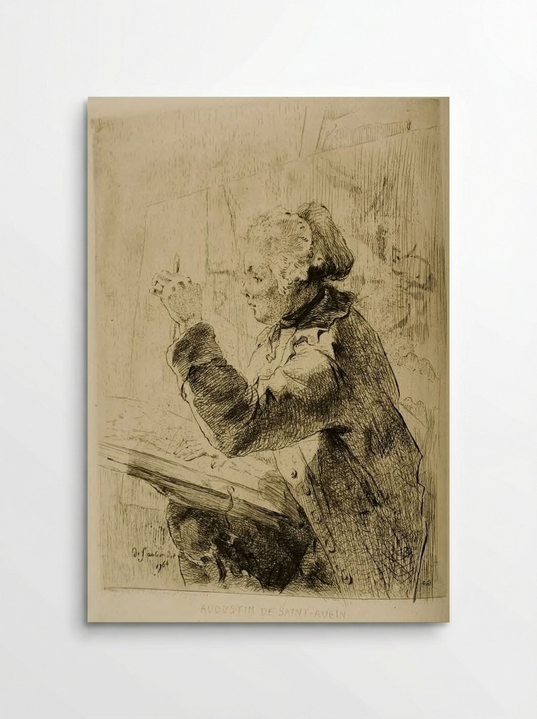 Augustin de Saint-Aubin - Jules de Goncourt - Poster