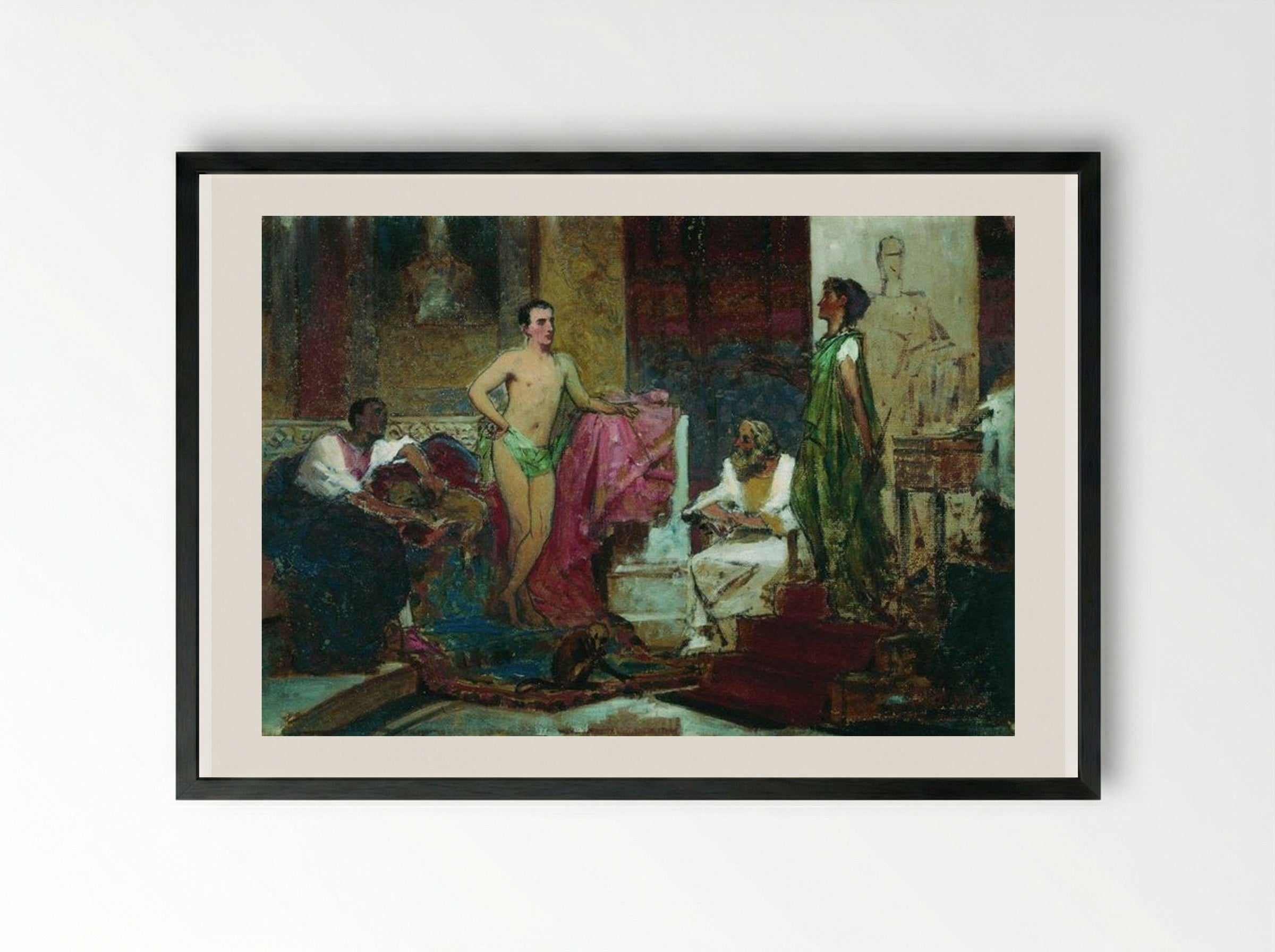 Augustus with Family - Fyodor Bronnikov - Framed Print Black