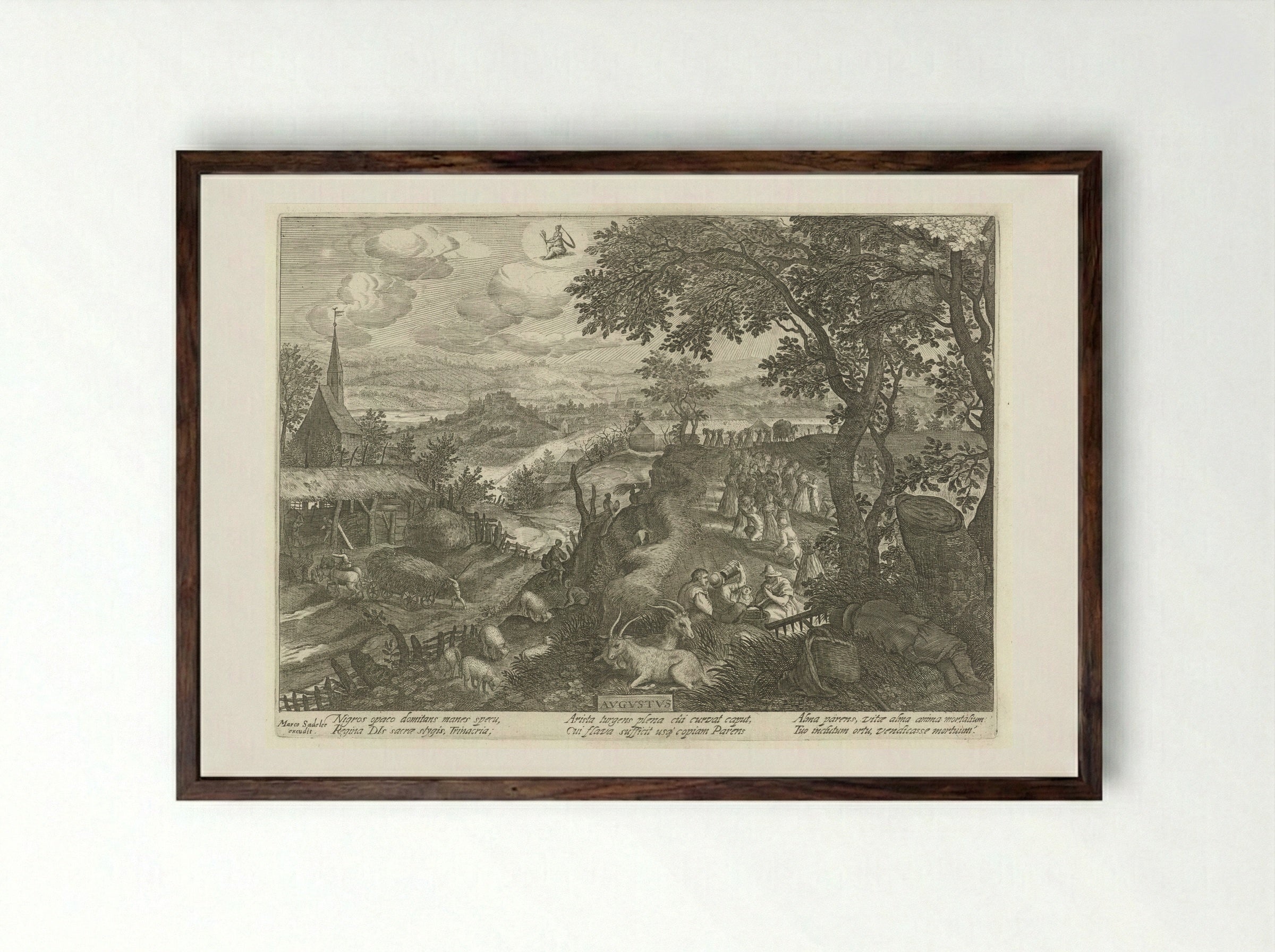 Augustus - Aegidius Sadeler (II) - Framed Print Dark Wood