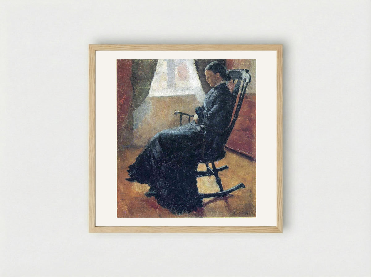 Aunt Karen in the Rocking Chair - Edvard Munch - Framed Print Wood