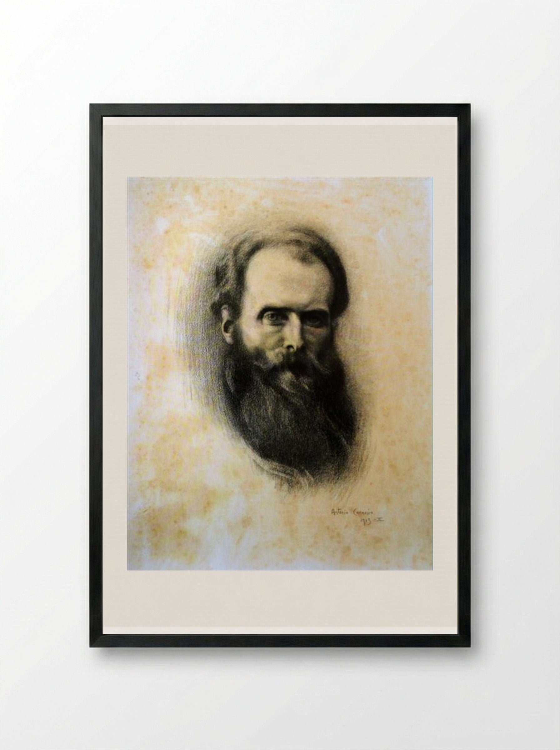 Auto-Retrato - António Carneiro - Framed Print Black