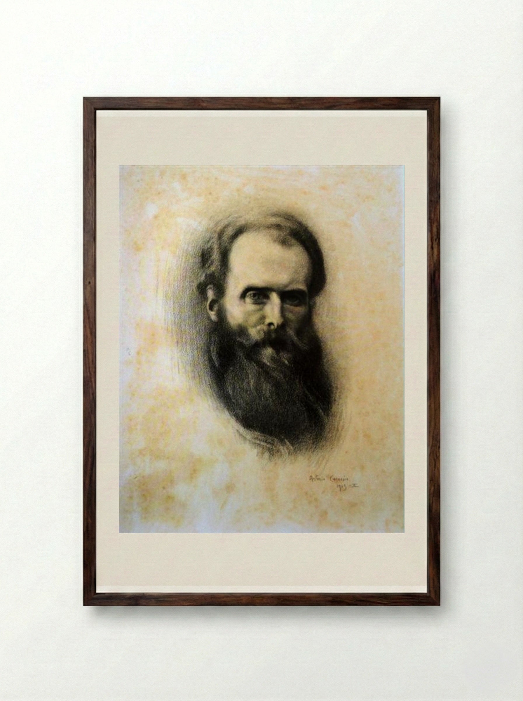 Auto-Retrato - António Carneiro - Framed Print Dark Wood