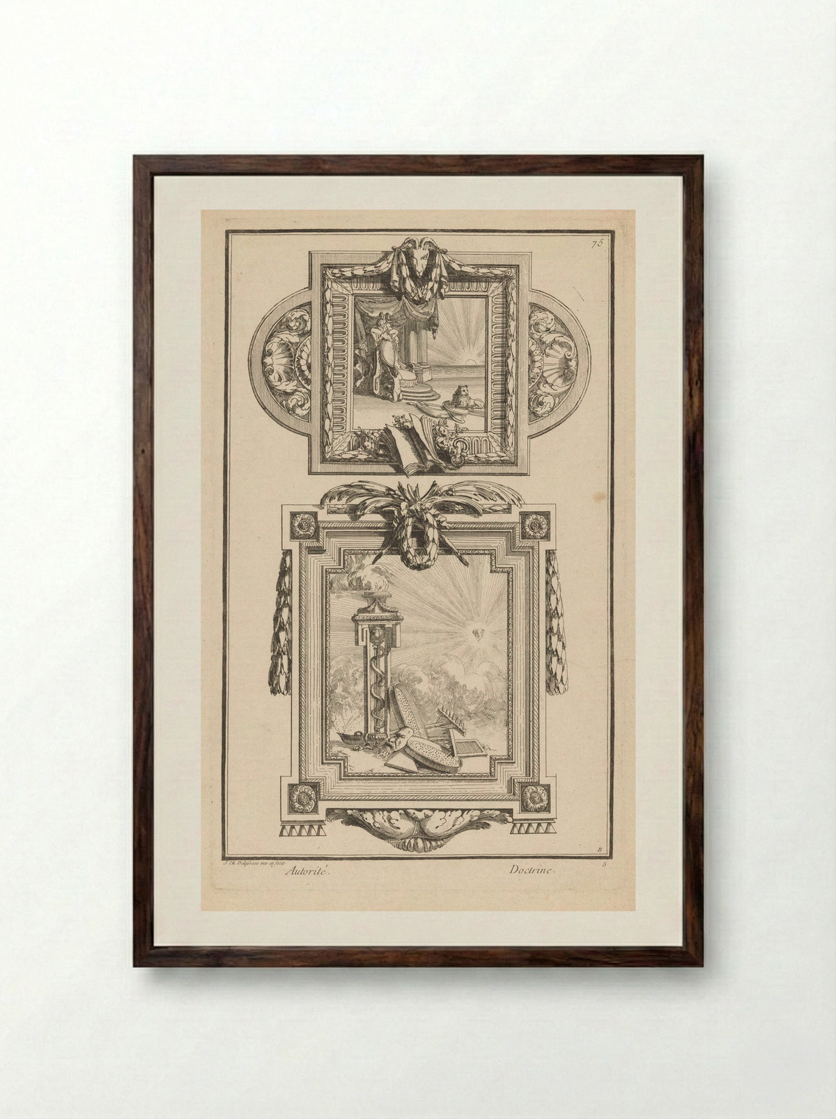 Autorité et Doctrine - Jean-Charles Delafosse - Framed Print Dark Wood