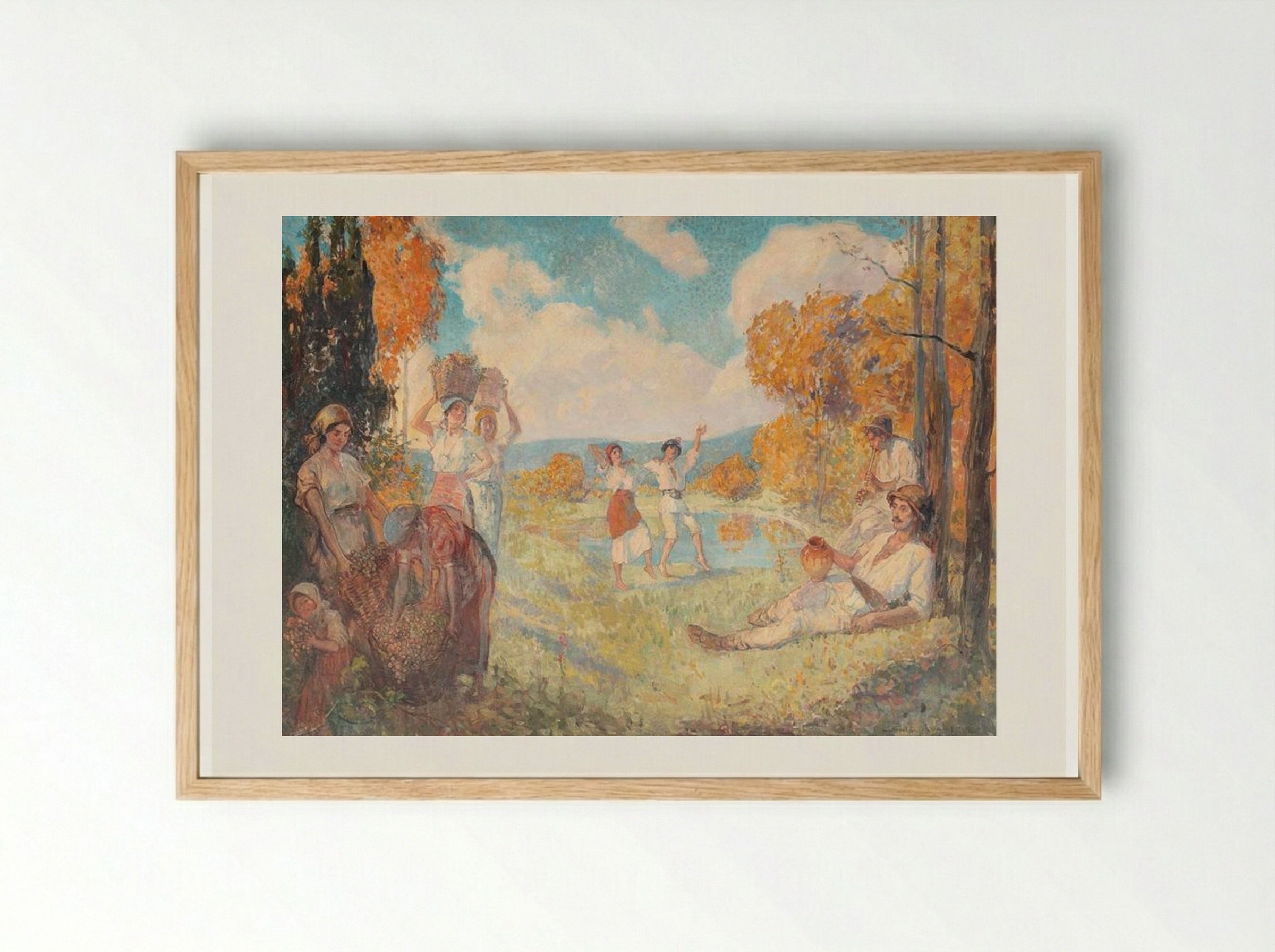 Autumn Allegory (The Art and The Wine) - Nicolae Vermont - Framed Print Wood