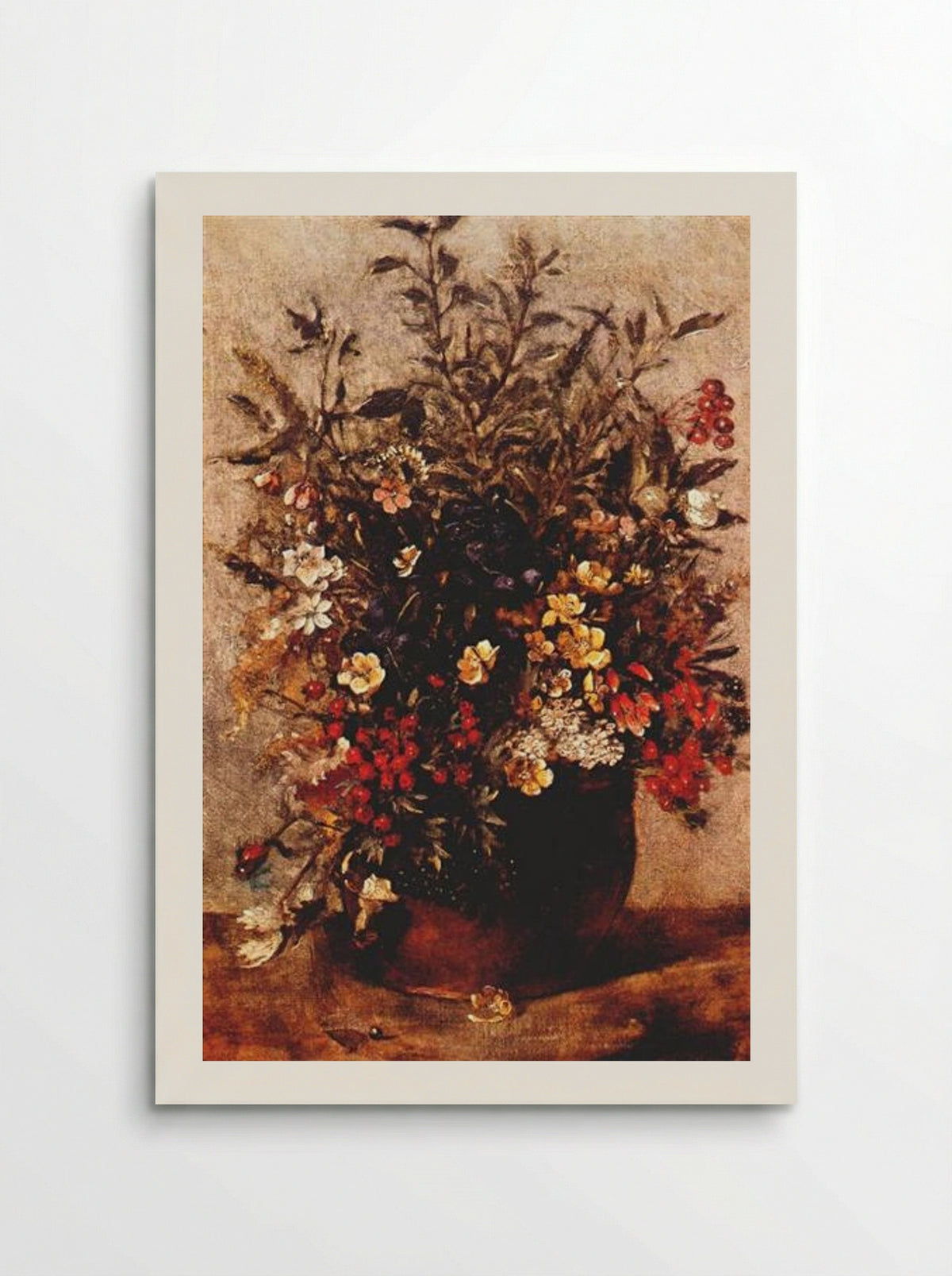 Autumn Berries and Flowers in a Brown Pot - John Constable - Poster