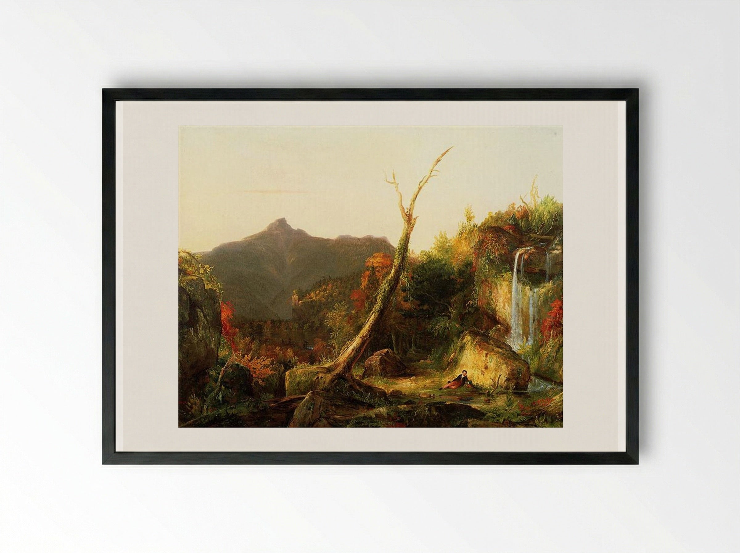 Autumn Landscape (Mount Chocorua) - Thomas Cole - Framed Print Black