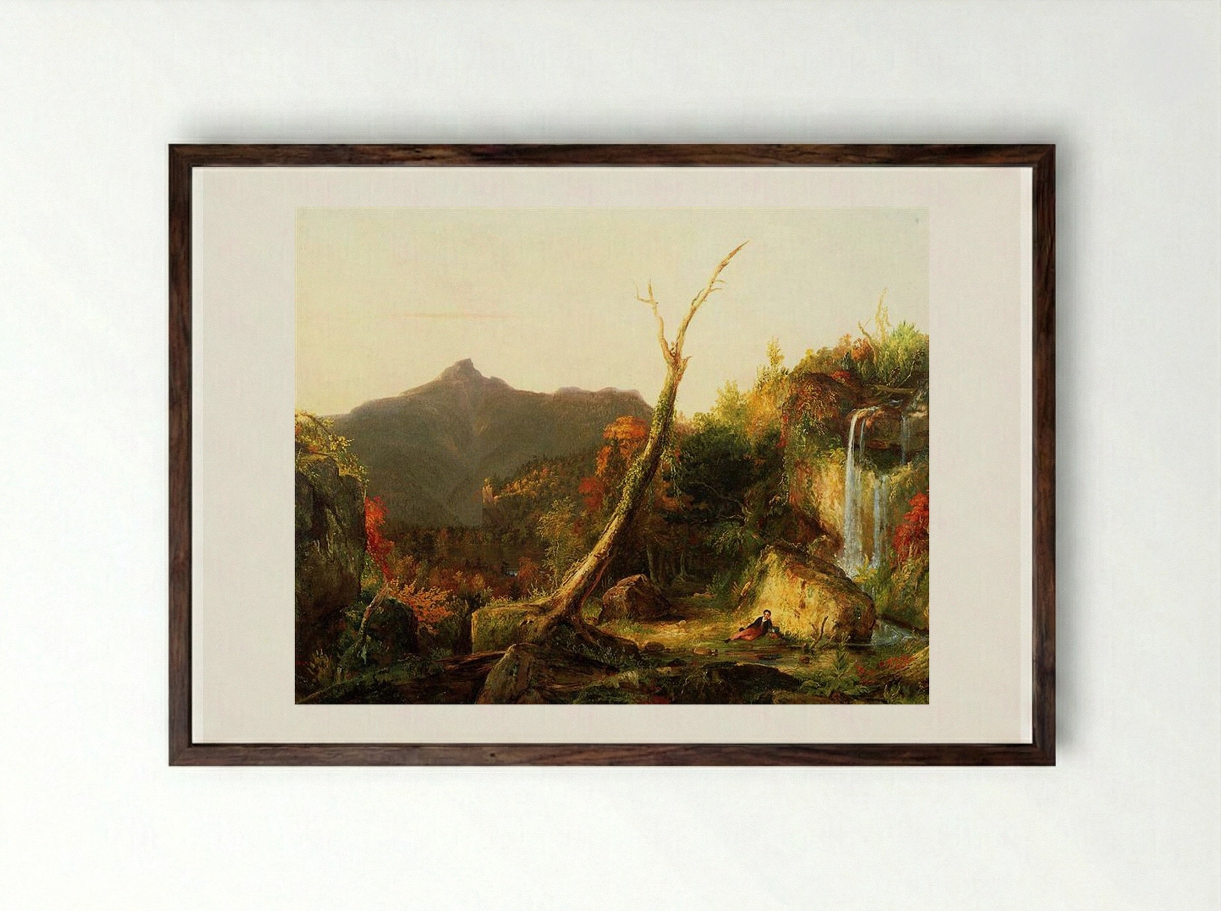Autumn Landscape (Mount Chocorua) - Thomas Cole - Framed Print Dark Wood