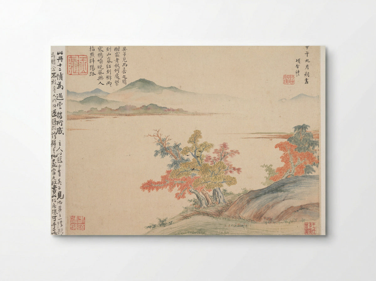 Autumn Landscape, leaf from Album for Zhou Lianggong - Xiang Shengmo - Poster