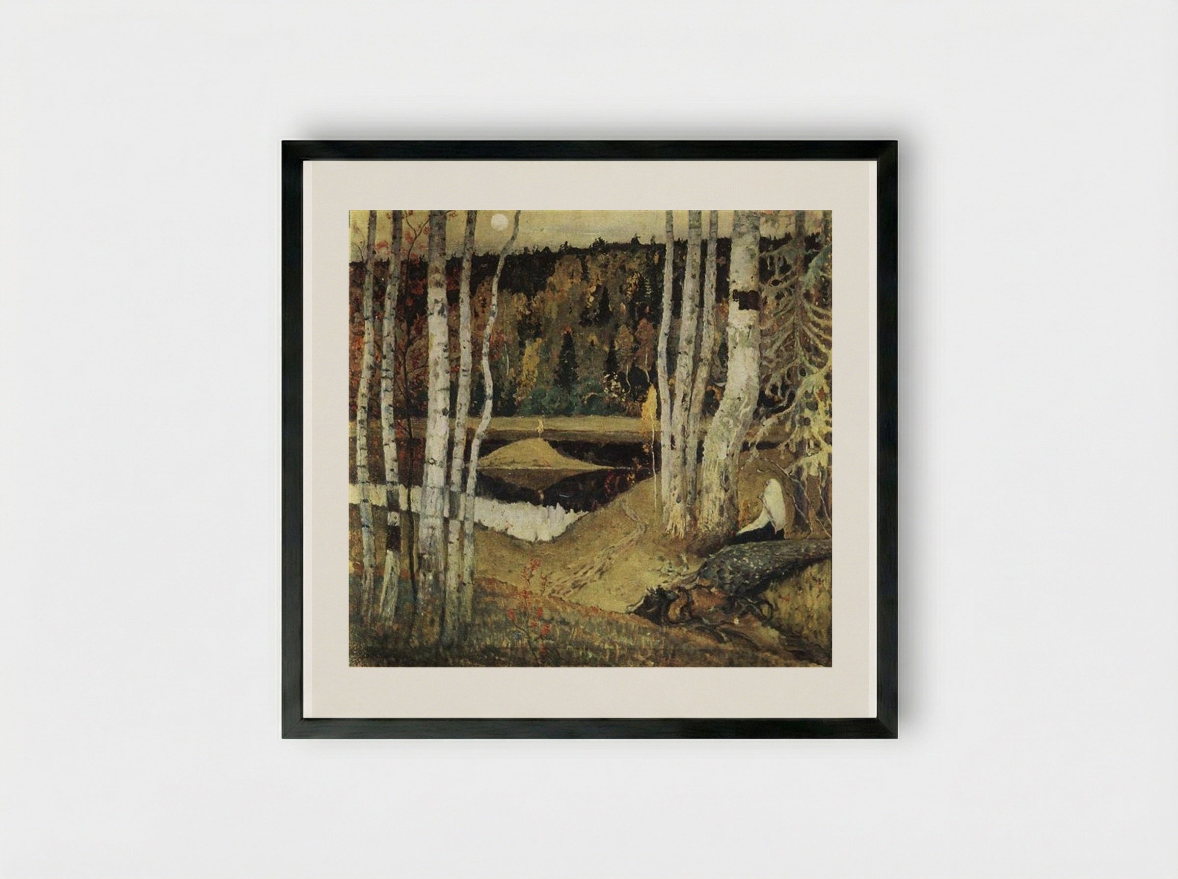 Autumn Landscape - Mikhail Nesterov - Framed Print Black