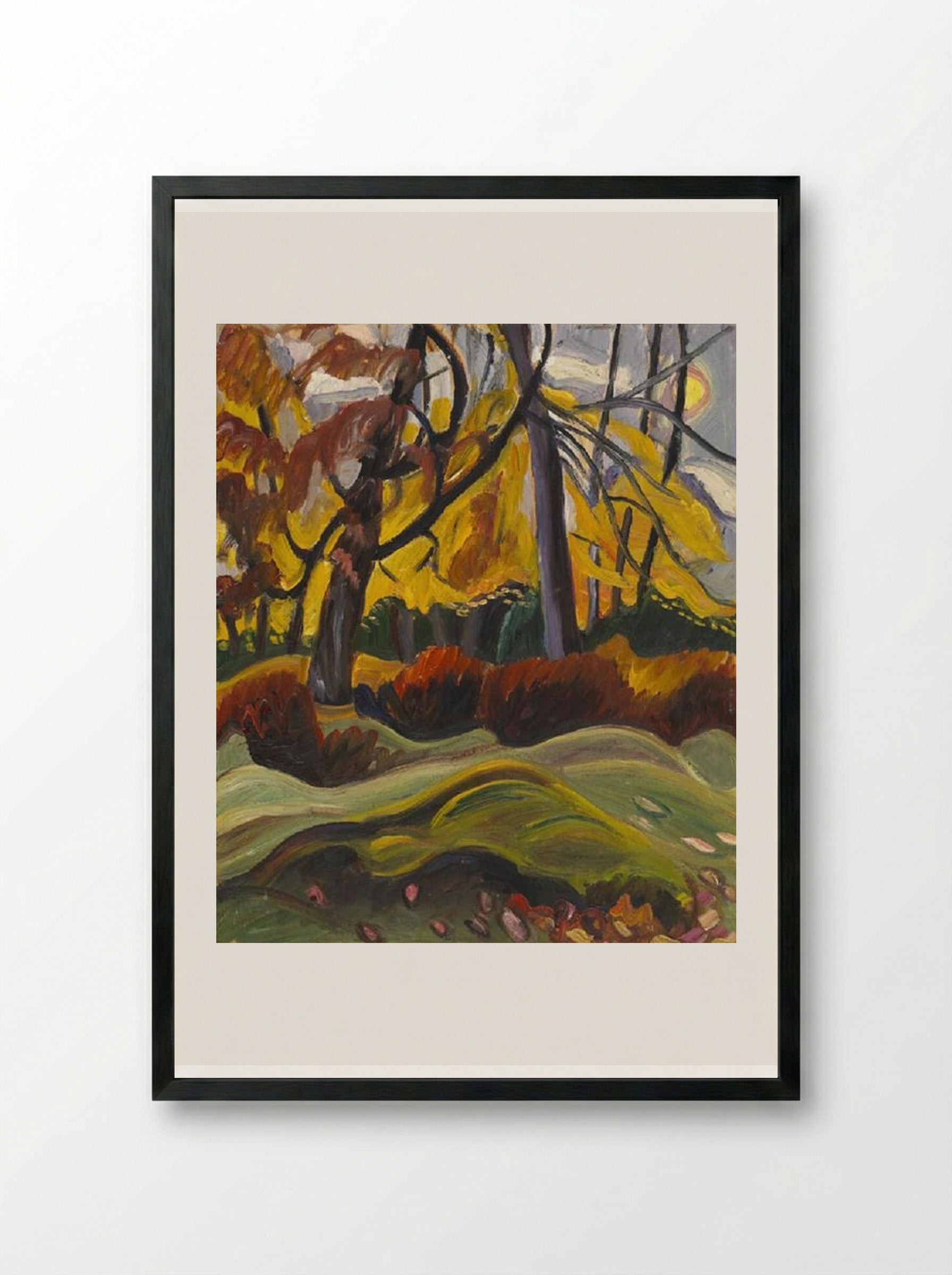 Autumn Landscape - Prudence Heward - Framed Print Black