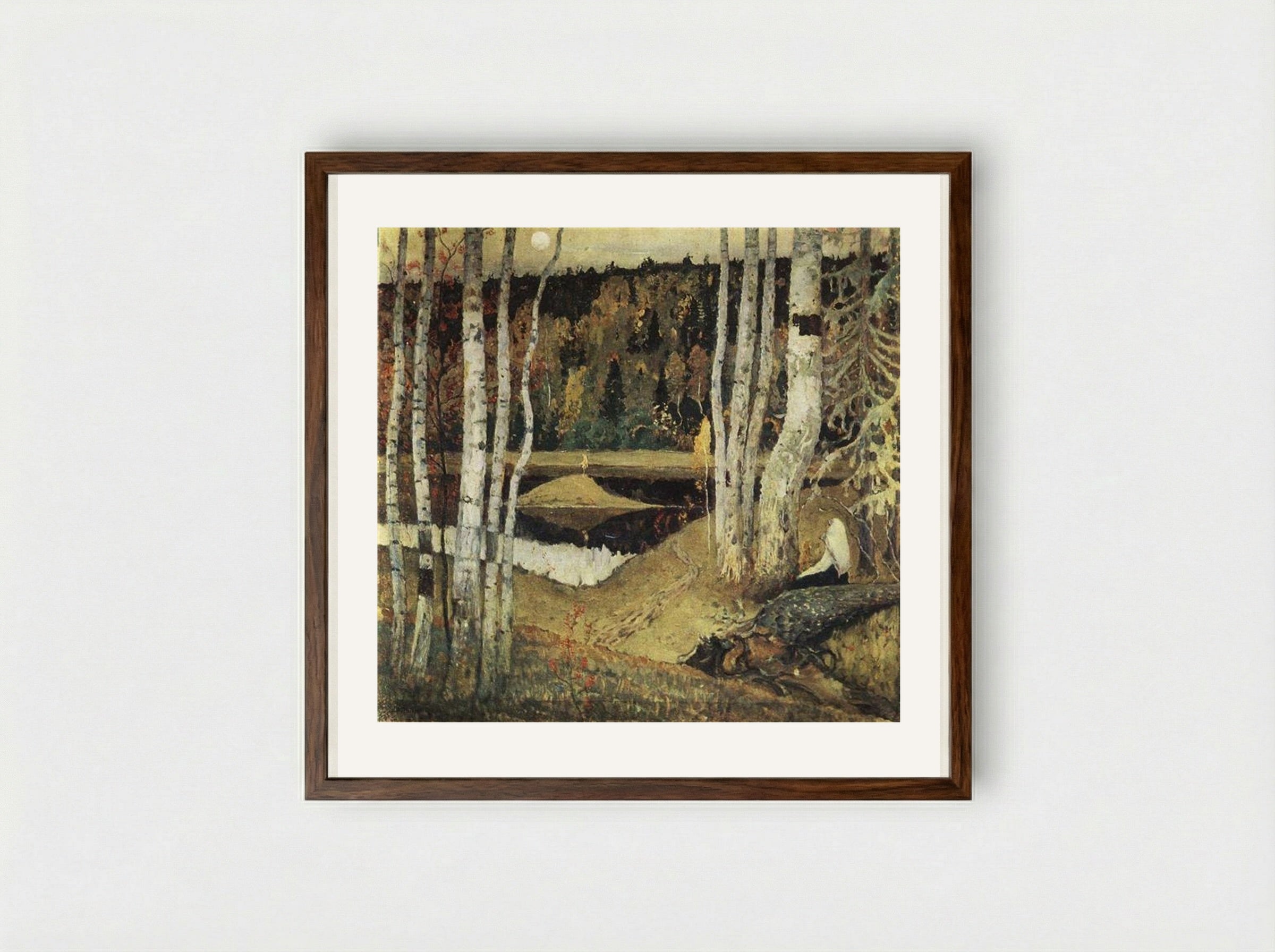 Autumn Landscape - Mikhail Nesterov - Framed Print Dark Wood