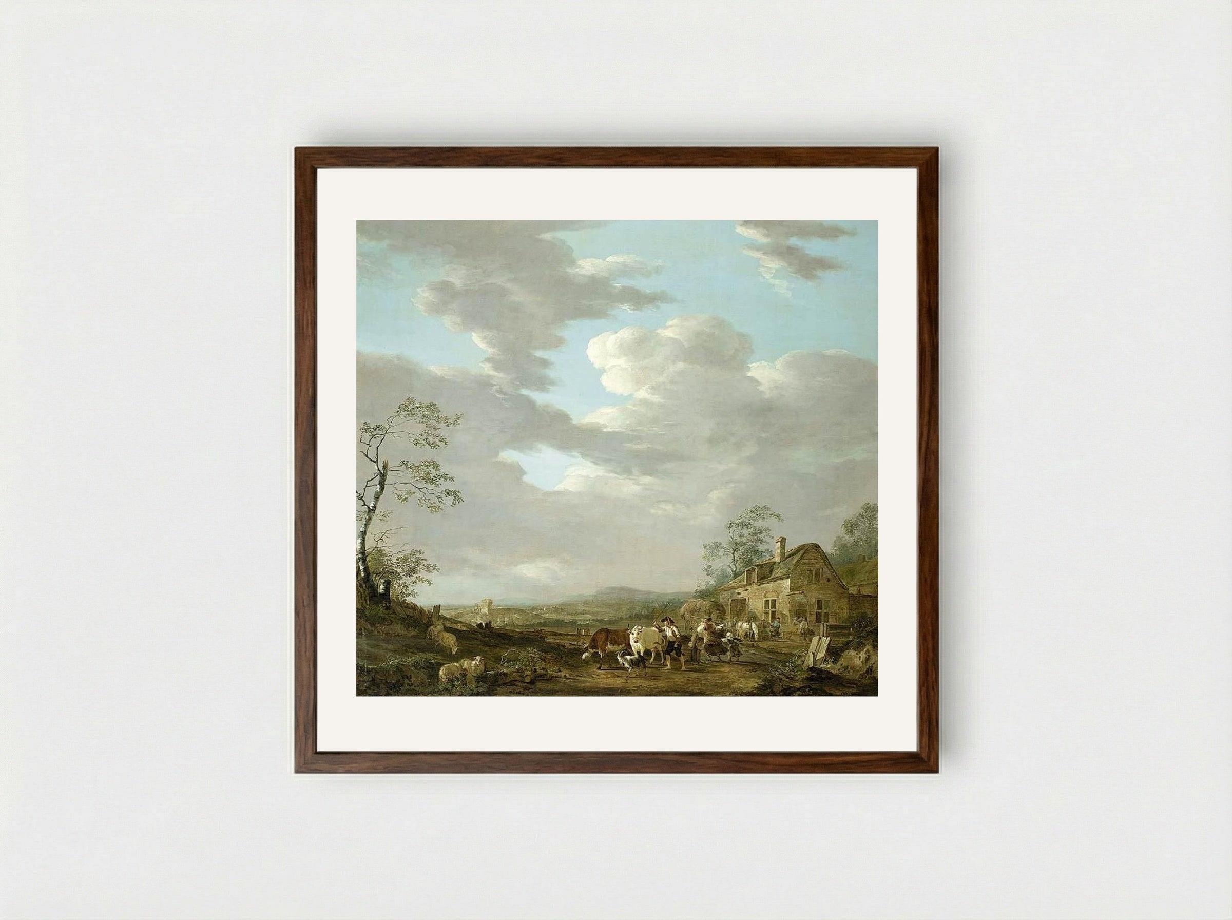 Autumn Landscape - Jacob van Strij - Framed Print Dark Wood