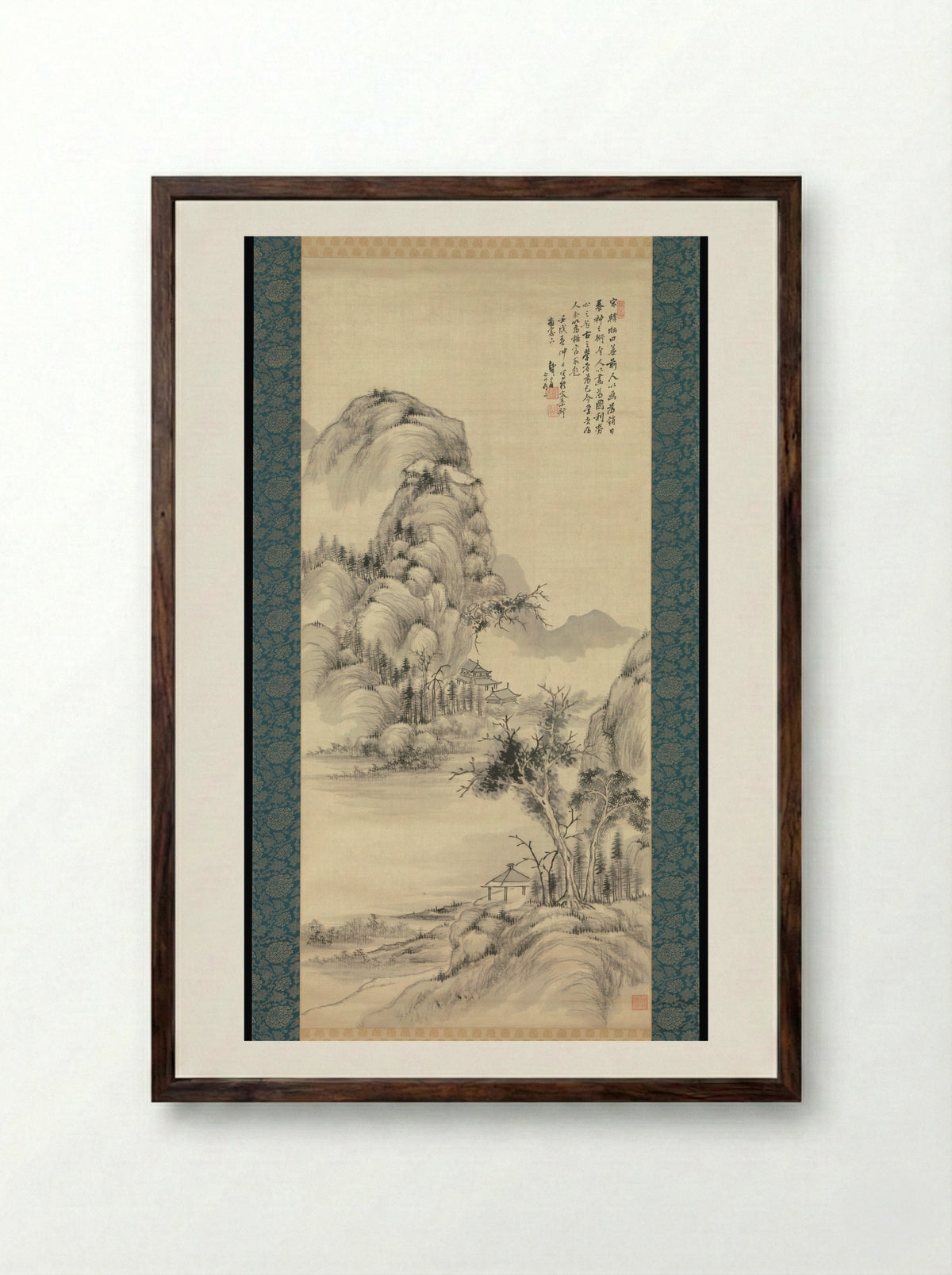 Autumn Landscape - Hidaka Tetsuo - Framed Print Dark Wood