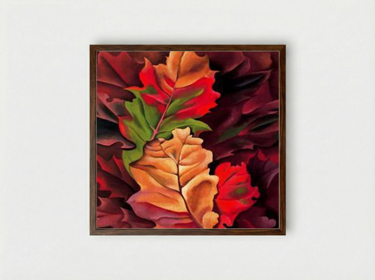 Autumn Leaves (Lake George, N.Y.) - Georgia O'Keeffe - Framed Print Dark Wood