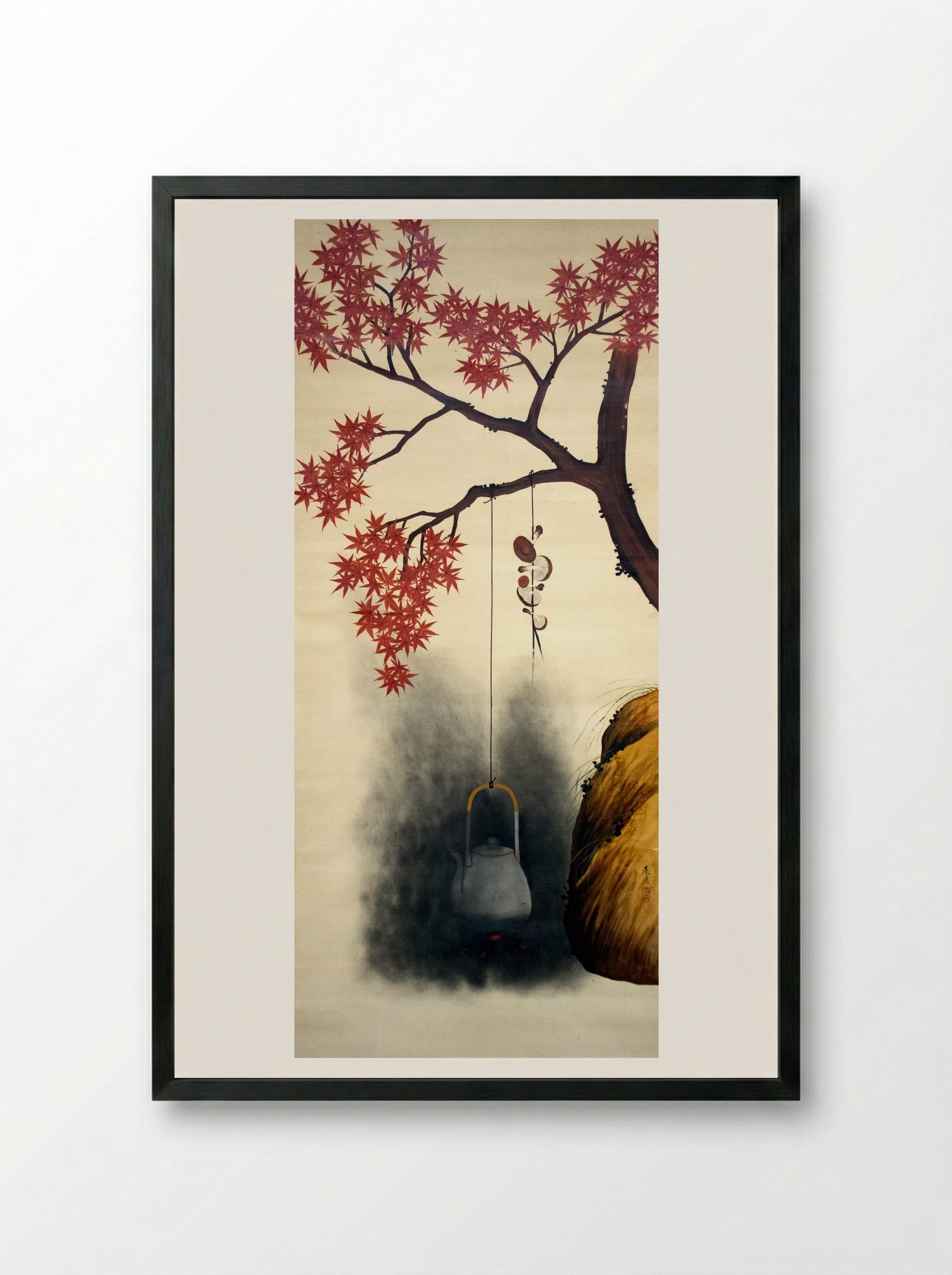 Autumn Maple - Shibata Zeshin - Framed Print Black