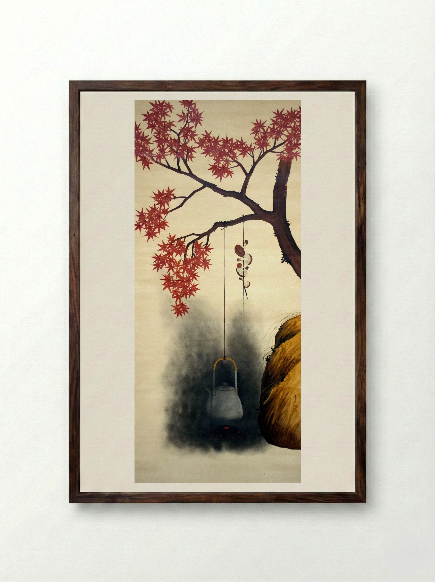 Autumn Maple - Shibata Zeshin - Framed Print Dark Wood