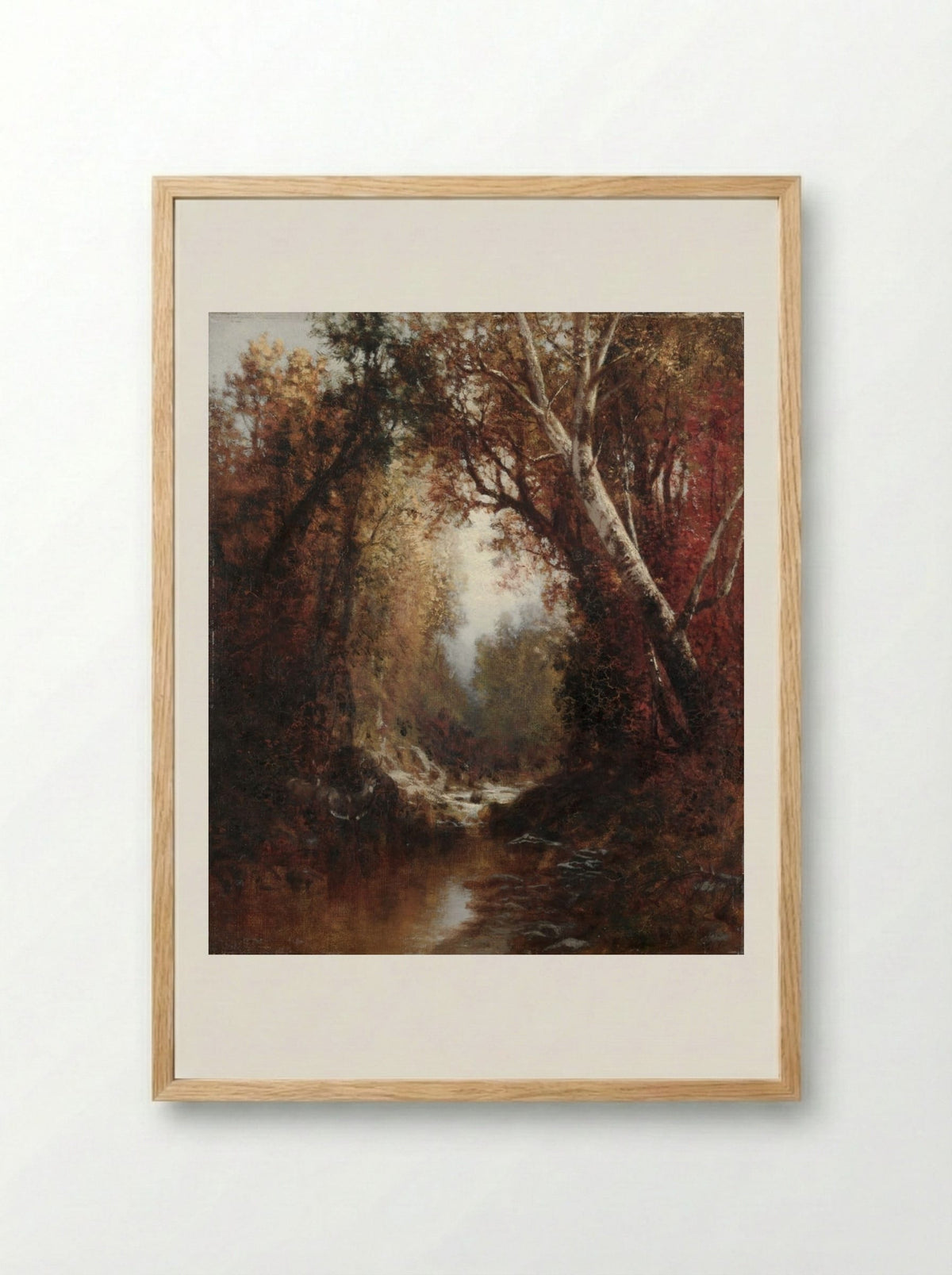 Autumn Scene in the Adirondacks - William Hart - Framed Print Wood
