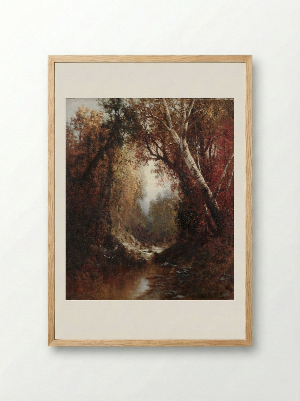 Autumn Scene in the Adirondacks - William Hart - Framed Print Wood