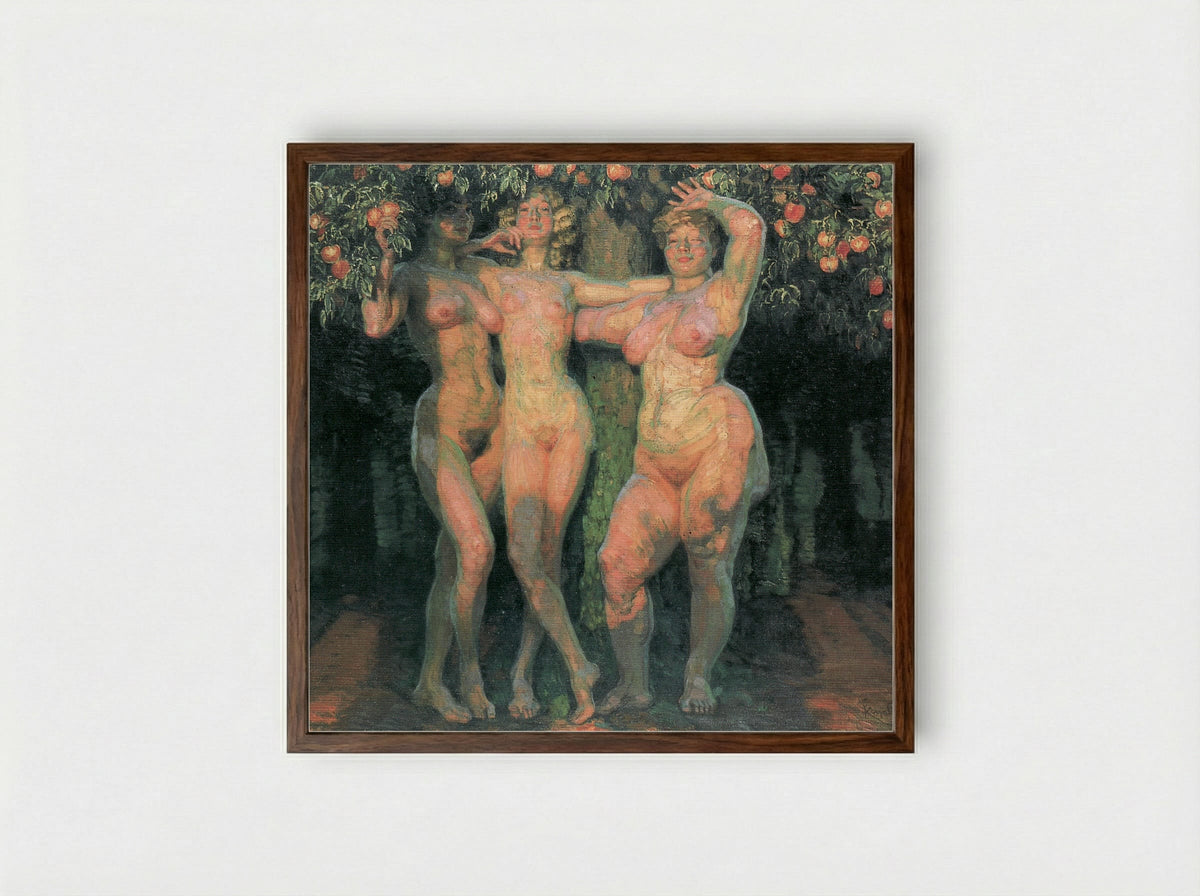 Autumn Sun, Three Goddesses - Frantisek Kupka - Framed Print Dark Wood
