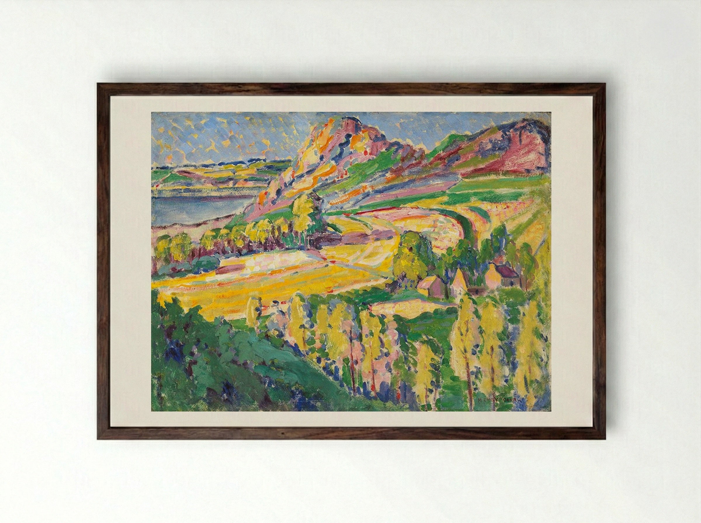 Autumn in France - Emily Carr - Framed Print Dark Wood
