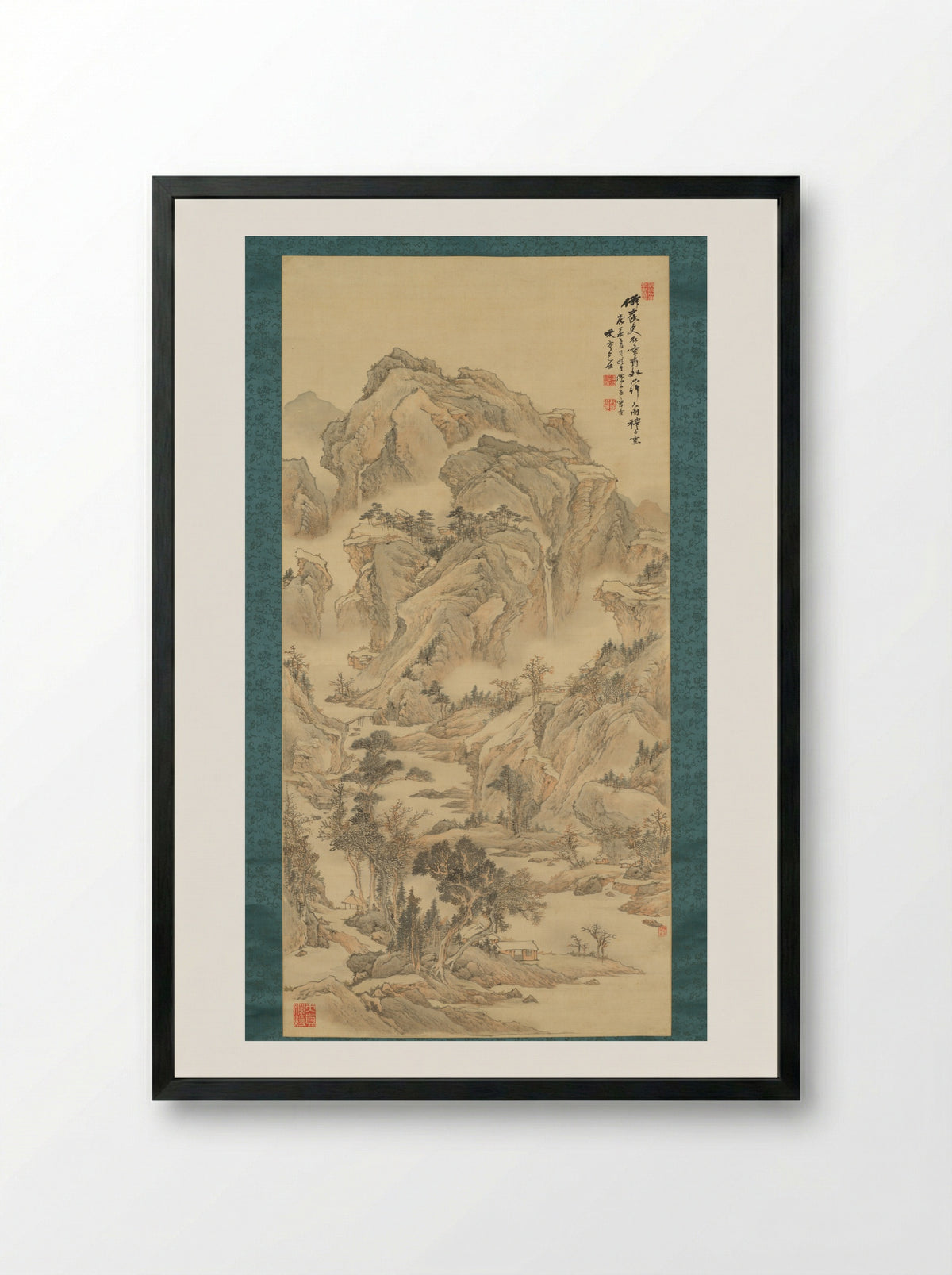 Autumn in Myriad Valleys - Kodama Katei - Framed Print Black