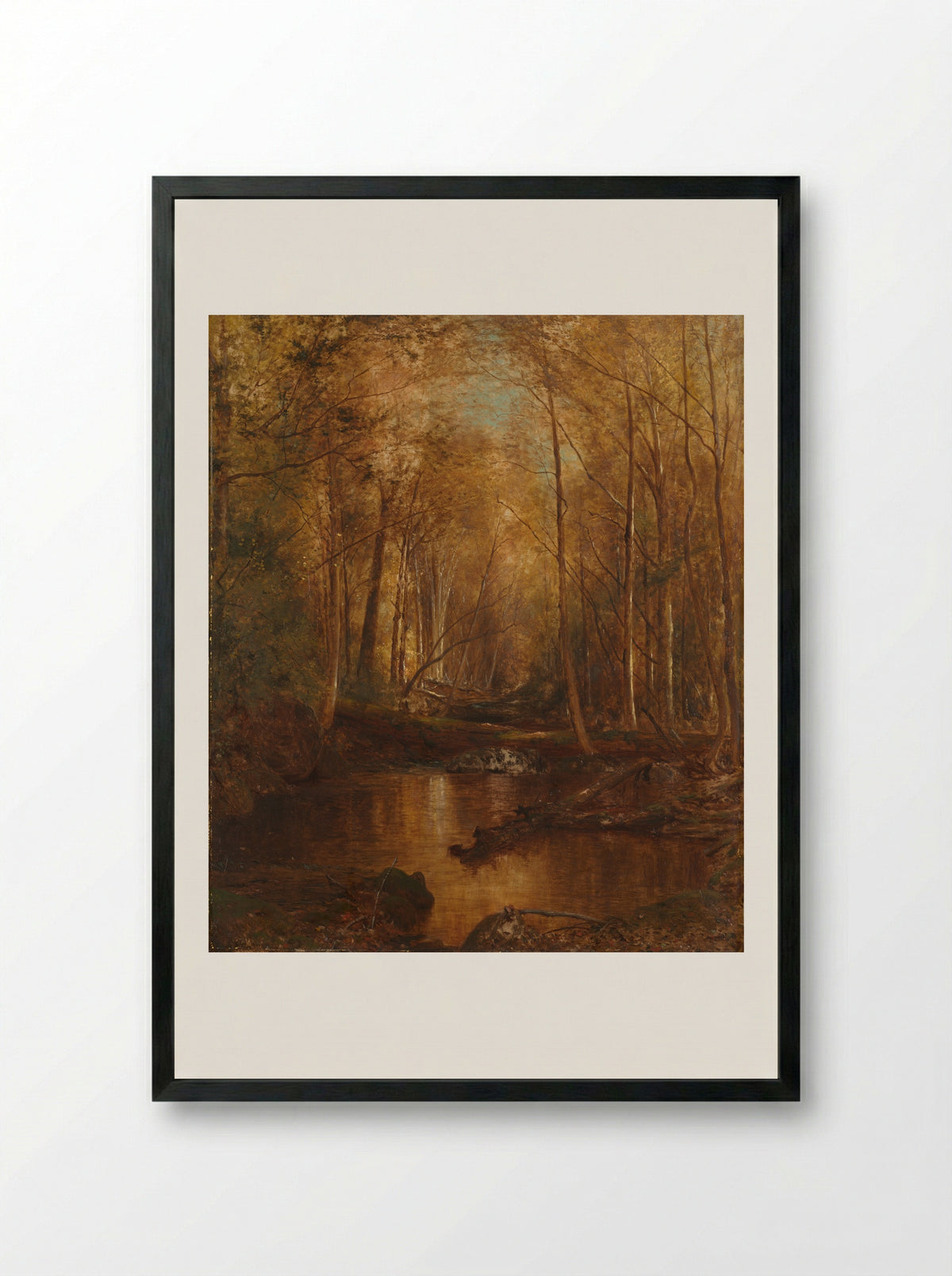 Autumn in the Catskills - Jervis McEntee - Framed Print Black