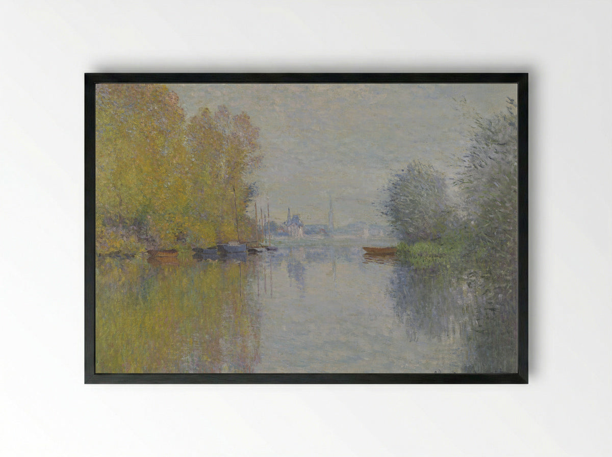 Autumn on the Seine at Argenteuil - Claude Monet - Framed Print Black