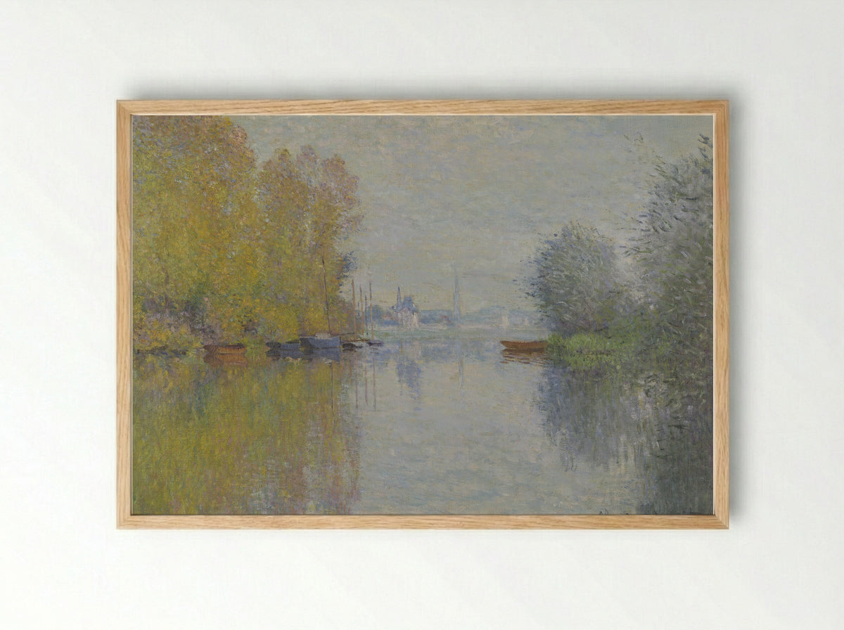 Autumn on the Seine at Argenteuil - Claude Monet - Framed Print Wood