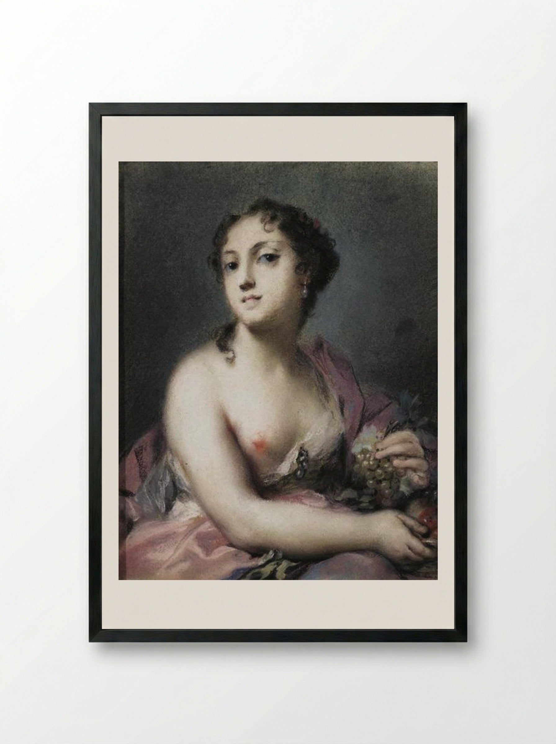 Autumn - Rosalba Carriera - Framed Print Black