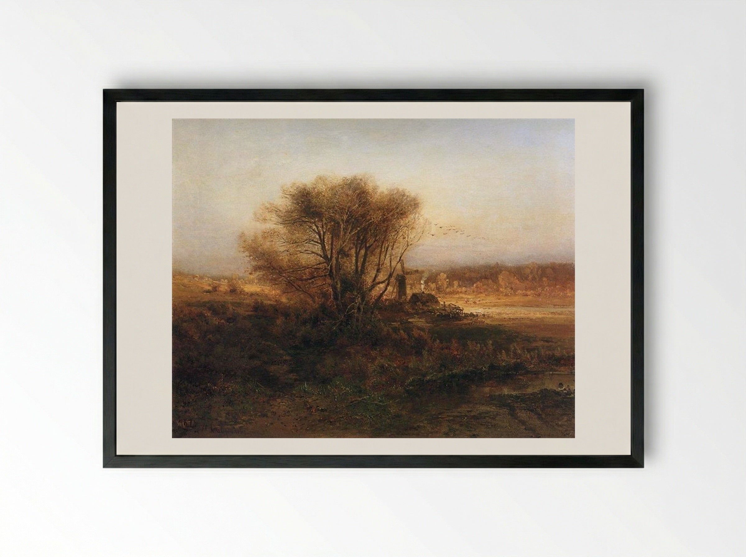 Autumn - Aleksey Savrasov - Framed Print Black