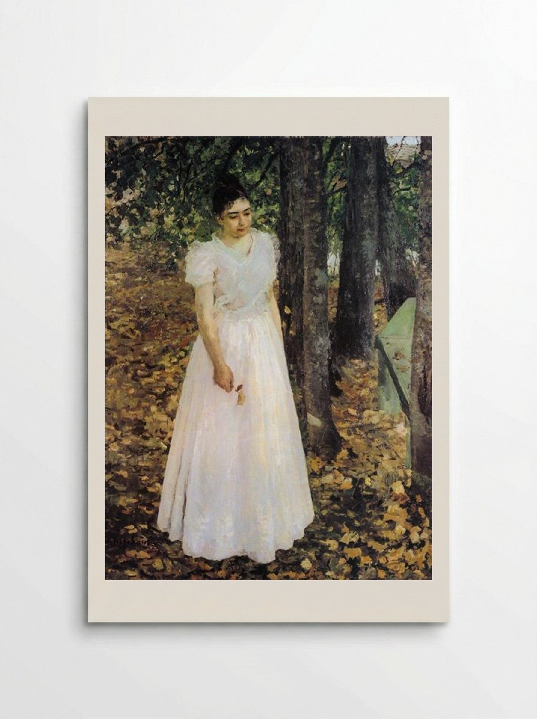 Autumn. Young Woman in a Garden - Konstantin Korovin - Poster