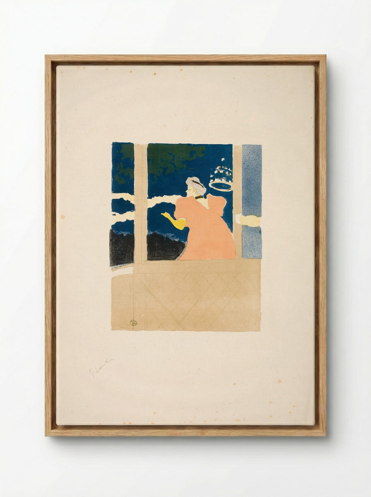 Aux Ambassadeurs - Chanteuse au café-concert - Henri de Toulouse-Lautrec - Framed Canvas Wood