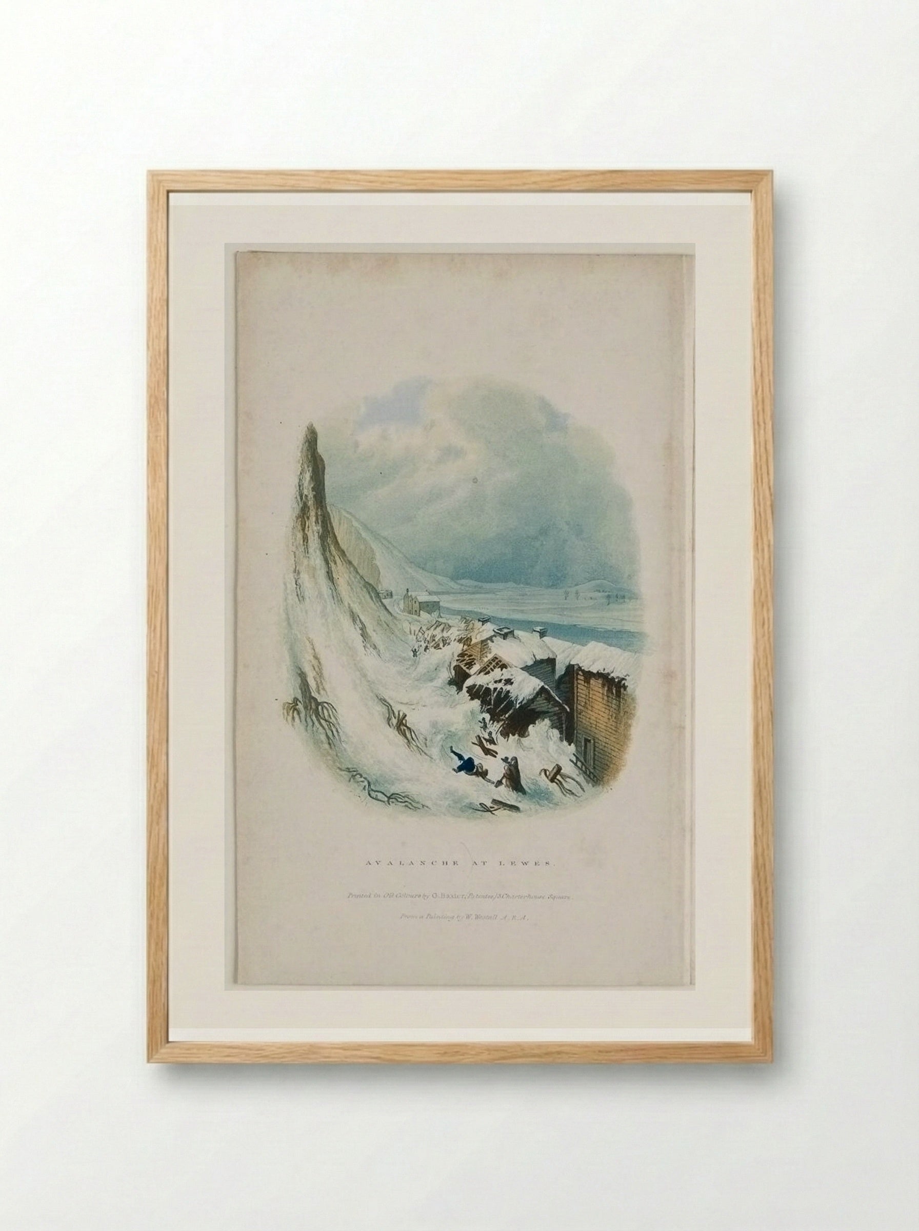Avalanche at Lewes - George Baxter - Framed Print Wood