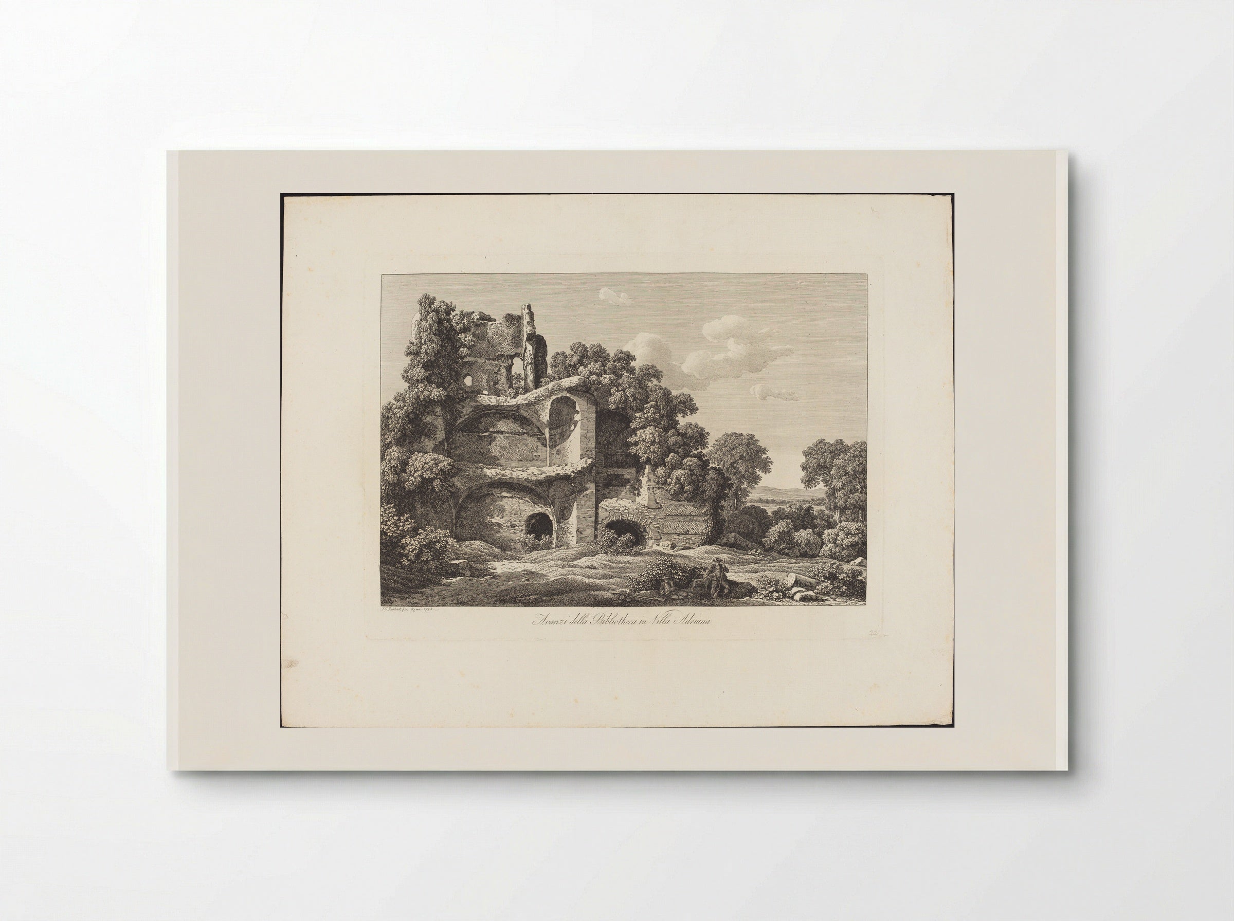 Avanzi della bibliotheca in villa Adriana - Johann Christian Reinhart - Poster