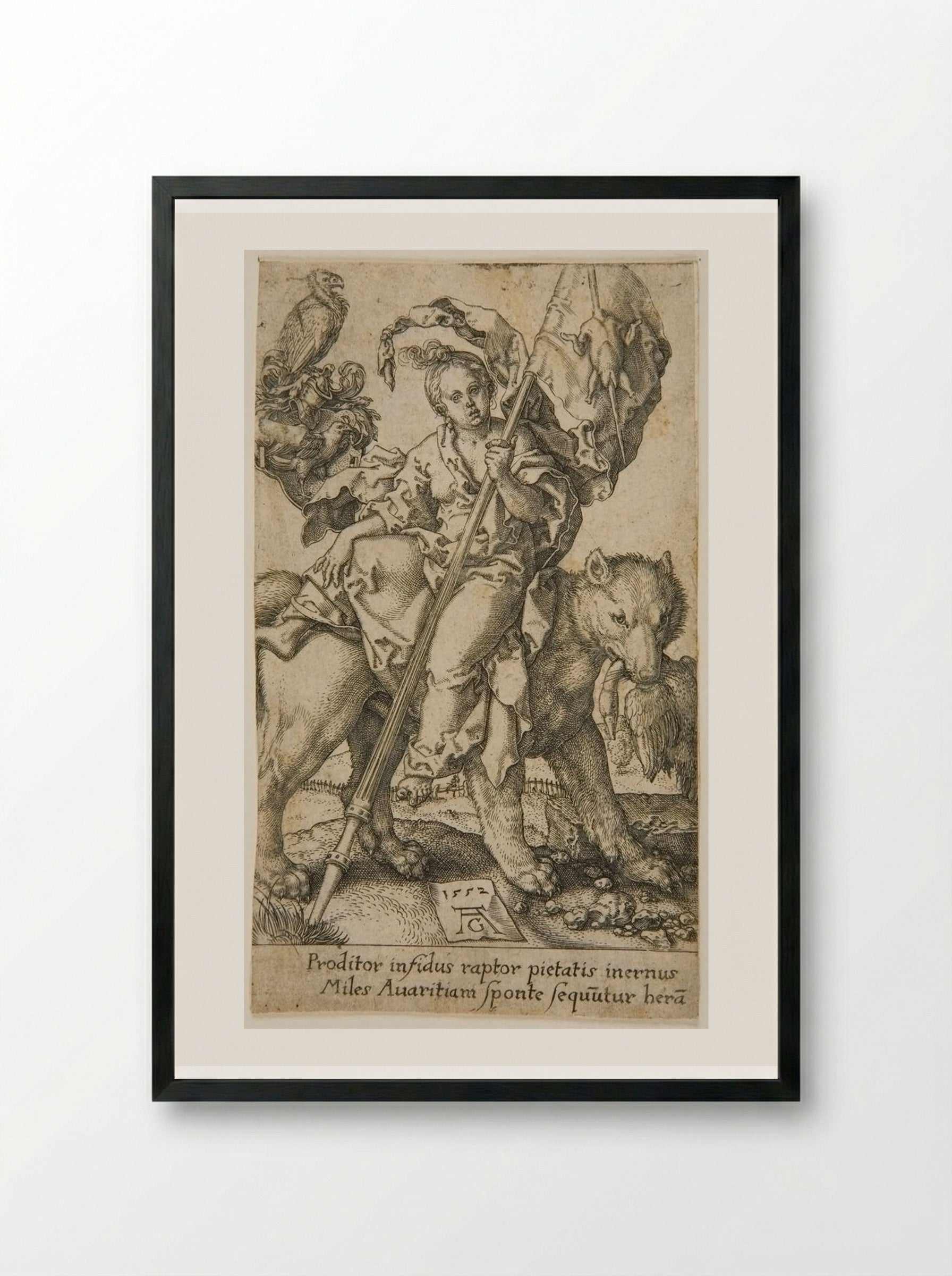 Avarice - Heinrich Aldegrever - Framed Print Black