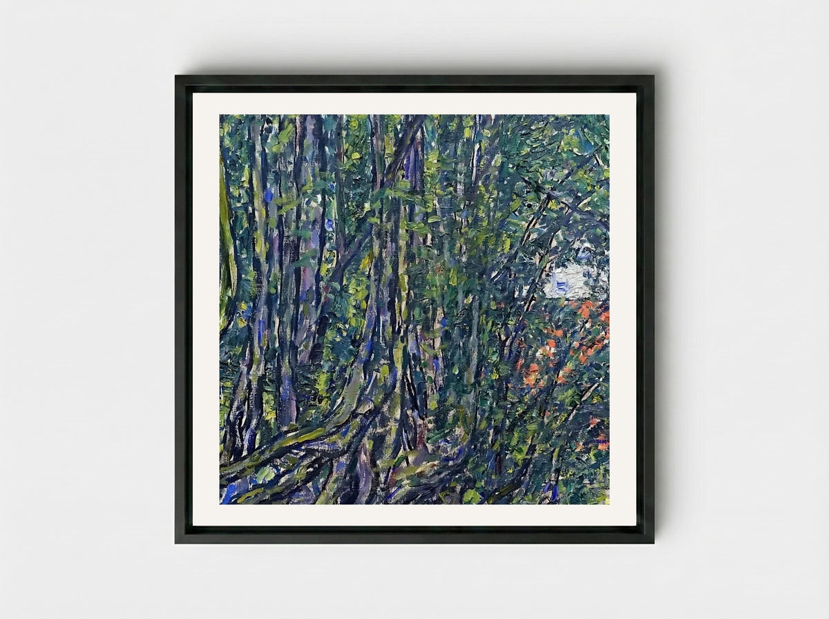 Avenue at Schloss Kammer - Gustav Klimt - Framed Canvas Black