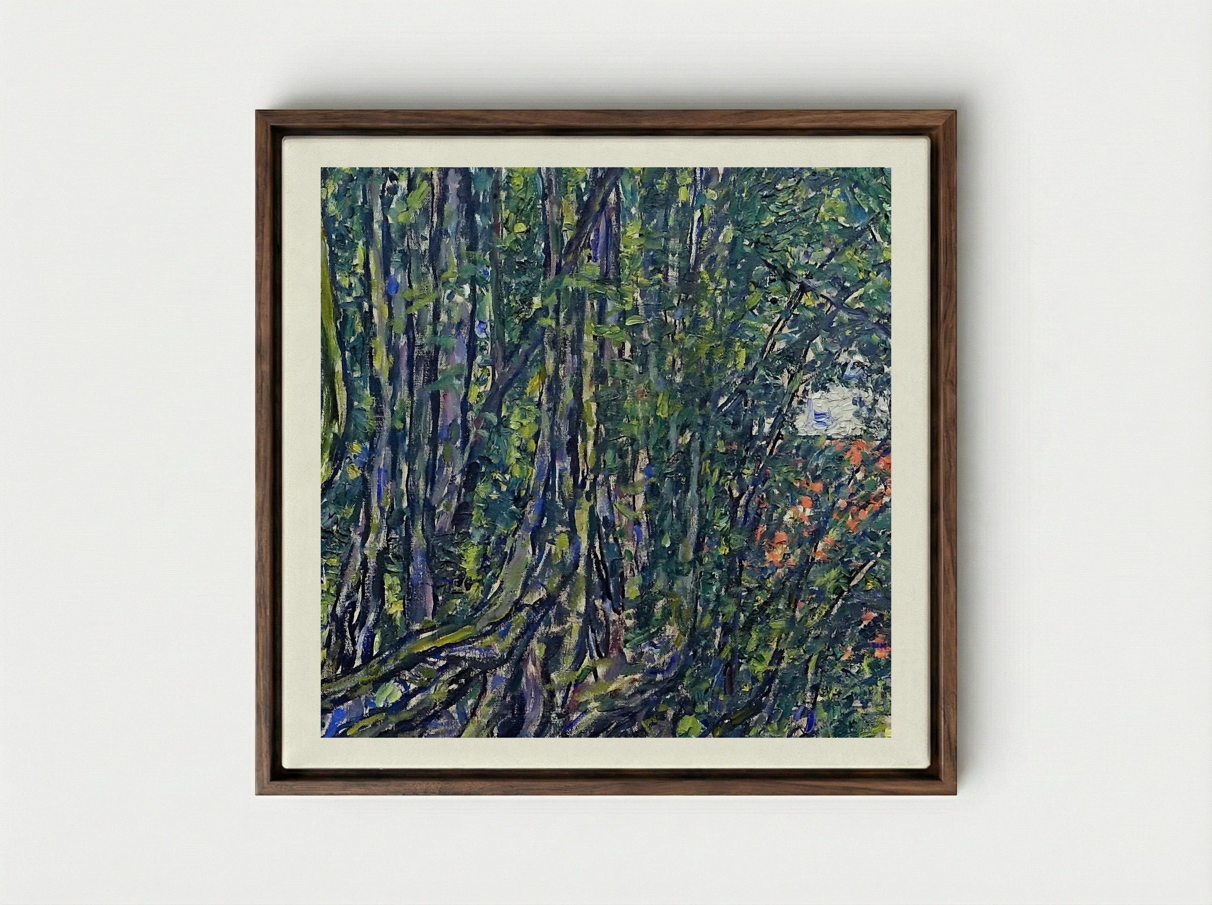 Avenue at Schloss Kammer - Gustav Klimt - Framed Canvas Dark Wood