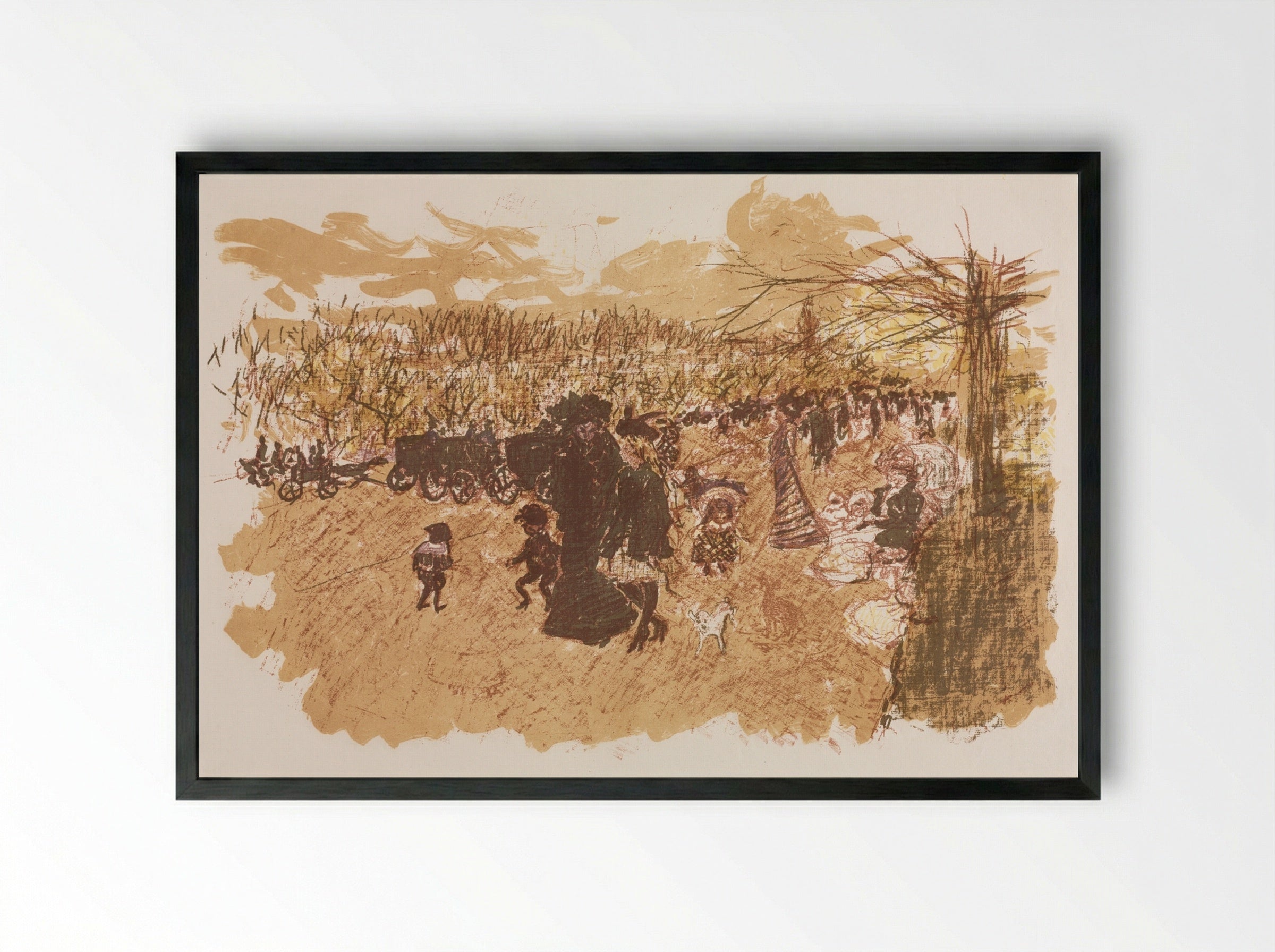 Avenue du Bois de Boulogne - Pierre Bonnard - Framed Print Black