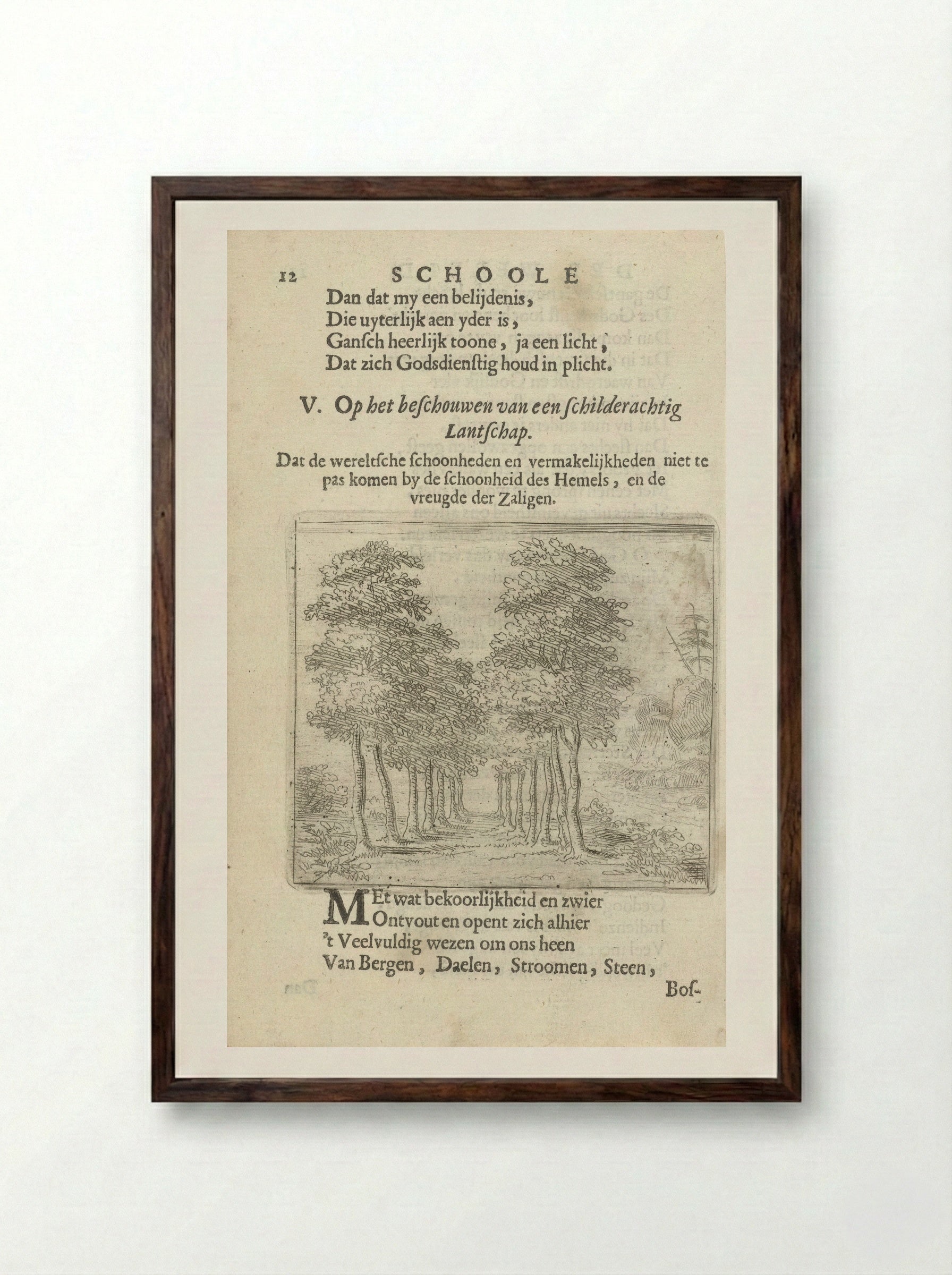 Avenue of Trees - Arnold Houbraken - Framed Print Dark Wood