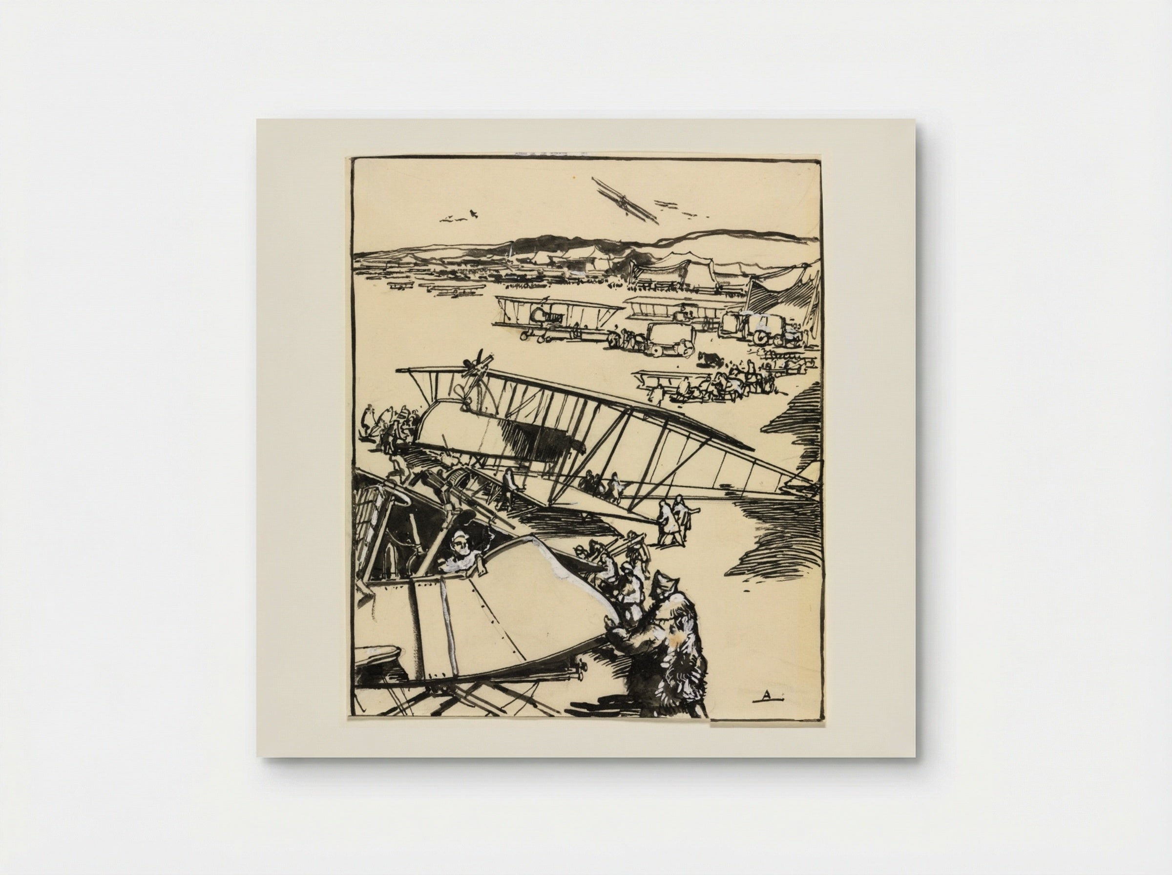 Avions reposant sur le terrain (recto) - Auguste Louis Lepère - Poster