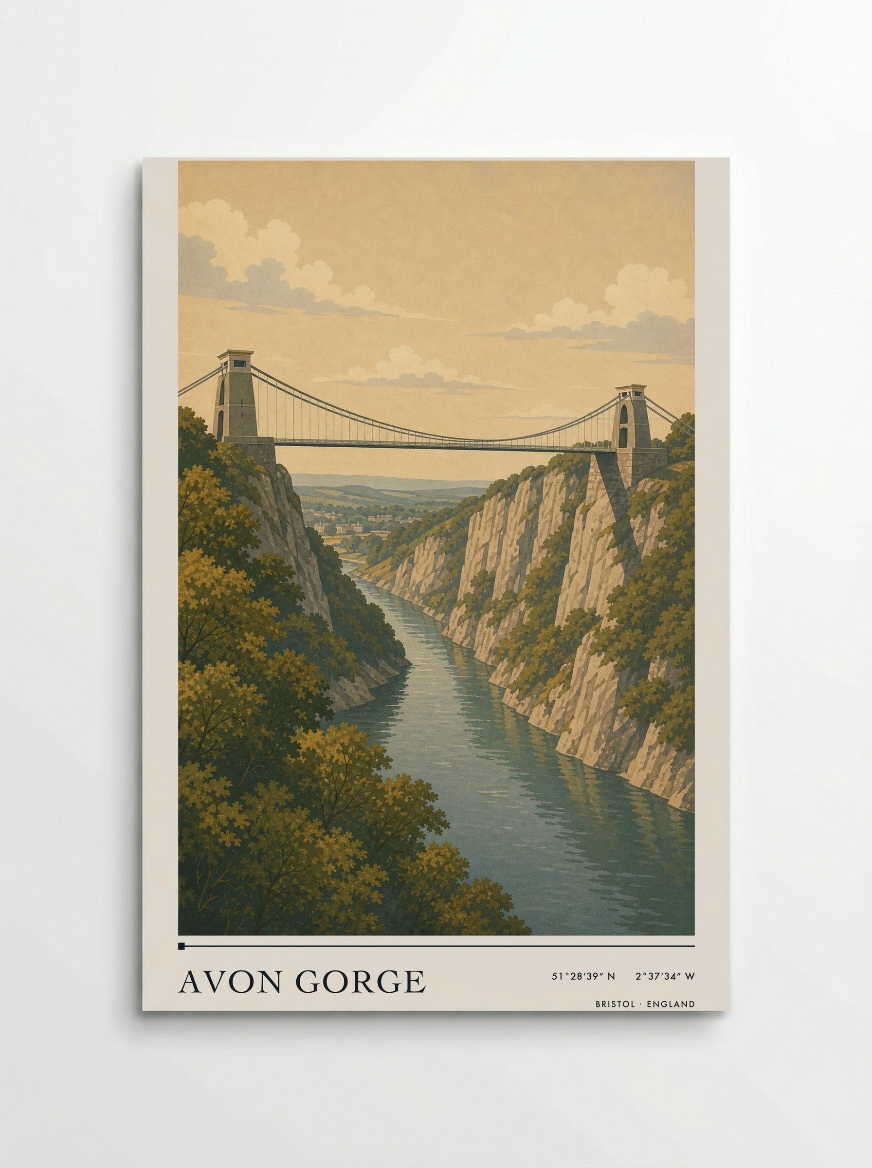 Avon Gorge Bristol England Travel Poster - Poster
