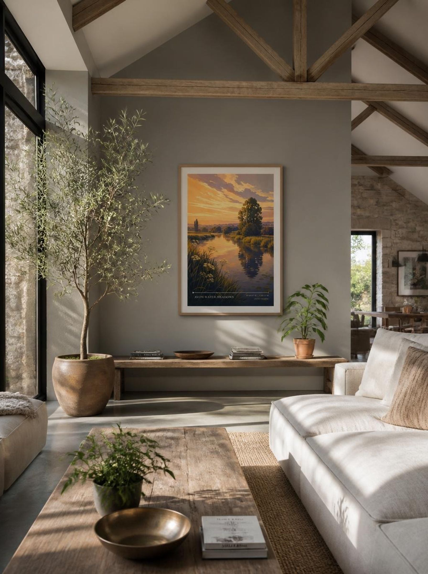 Avon Water Meadows United Kingdom Travel Poster - Lifestyle
