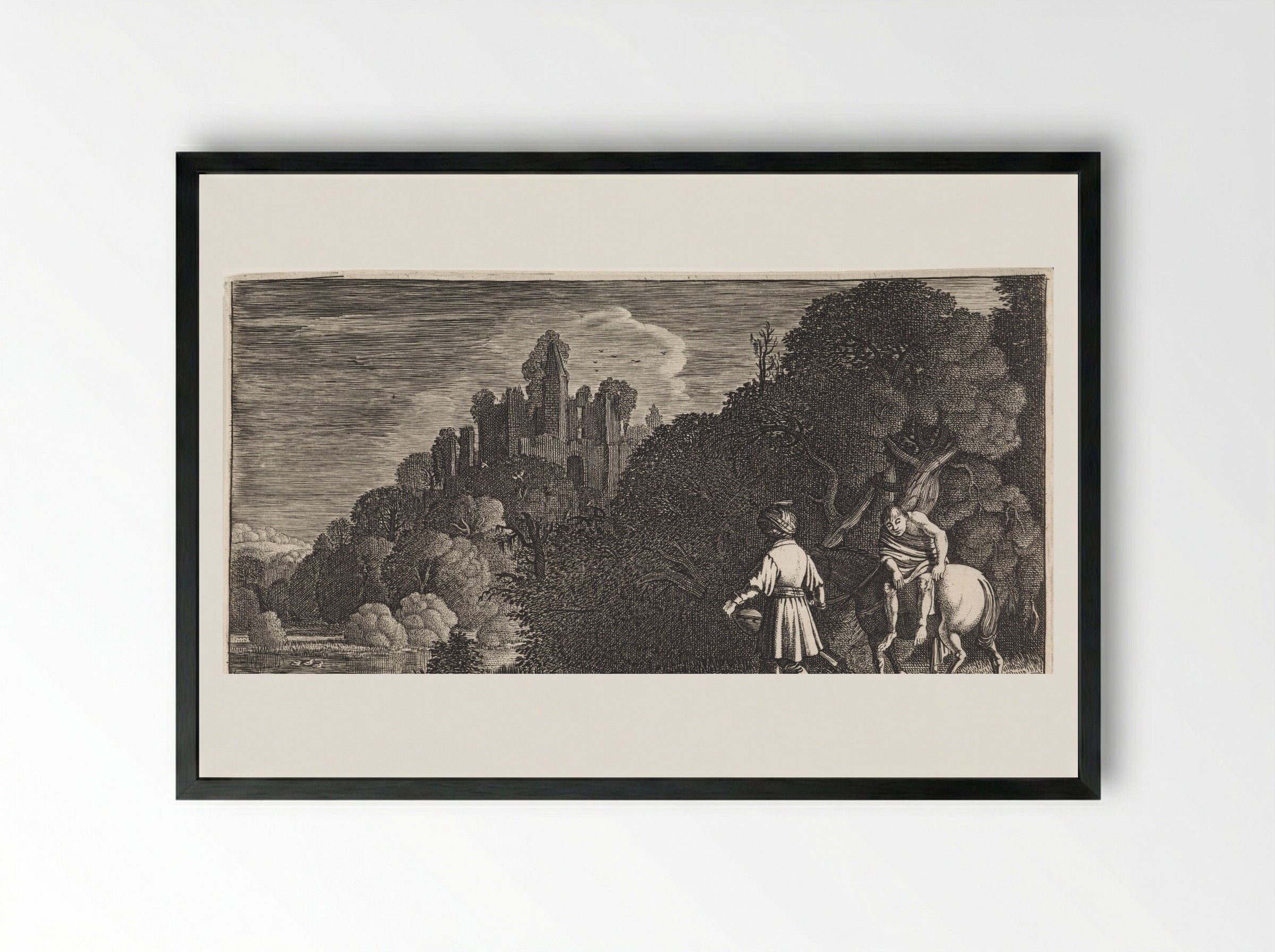 Avond (Evening) - Jan van de Velde (II) - Framed Print Black