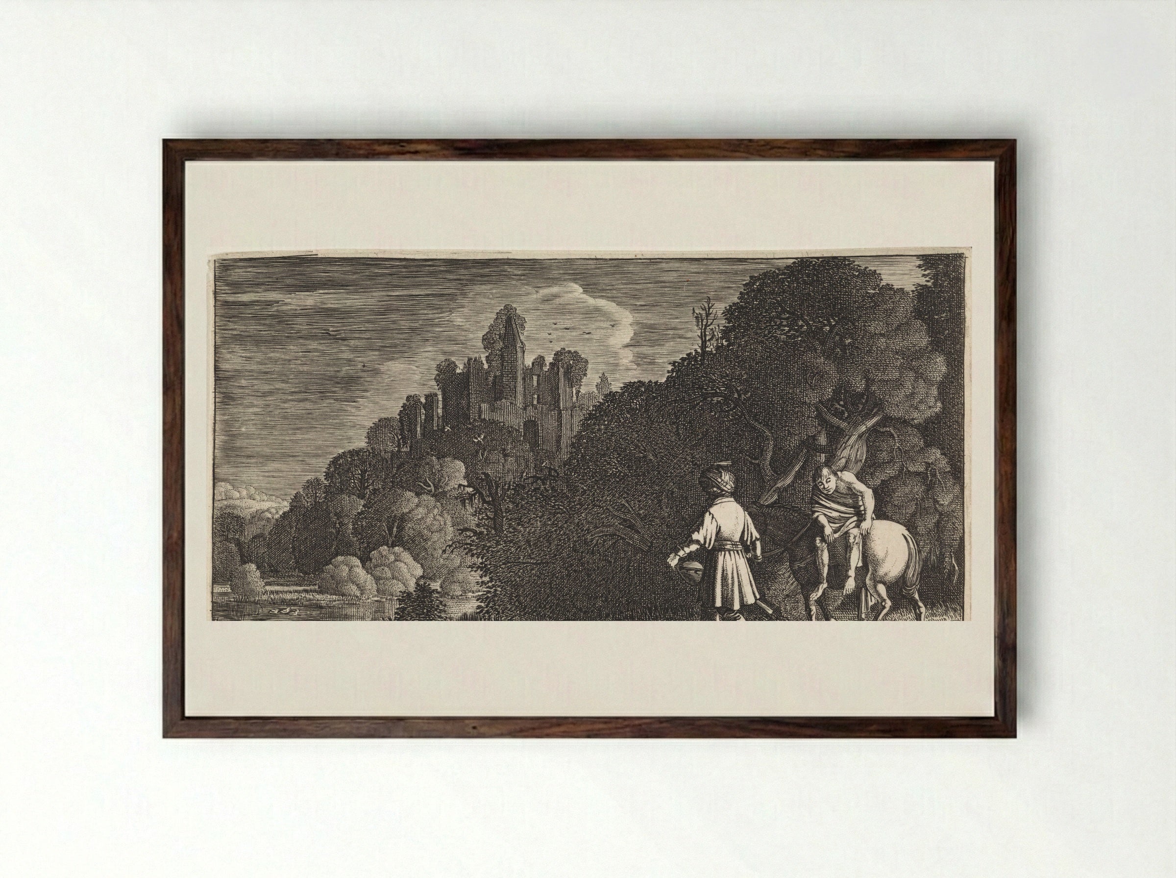 Avond (Evening) - Jan van de Velde (II) - Framed Print Dark Wood