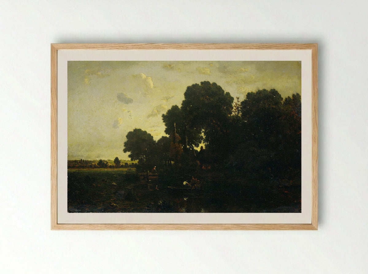 Avondschemering - Théodore Rousseau - Framed Print Wood