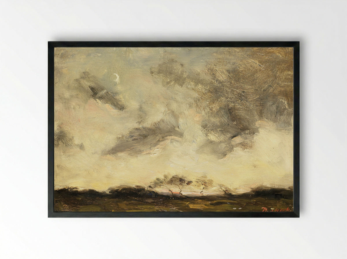 Avondzon (Evening Sun) - Rudolf Jurriaan Stephanus Haak - Framed Print Black
