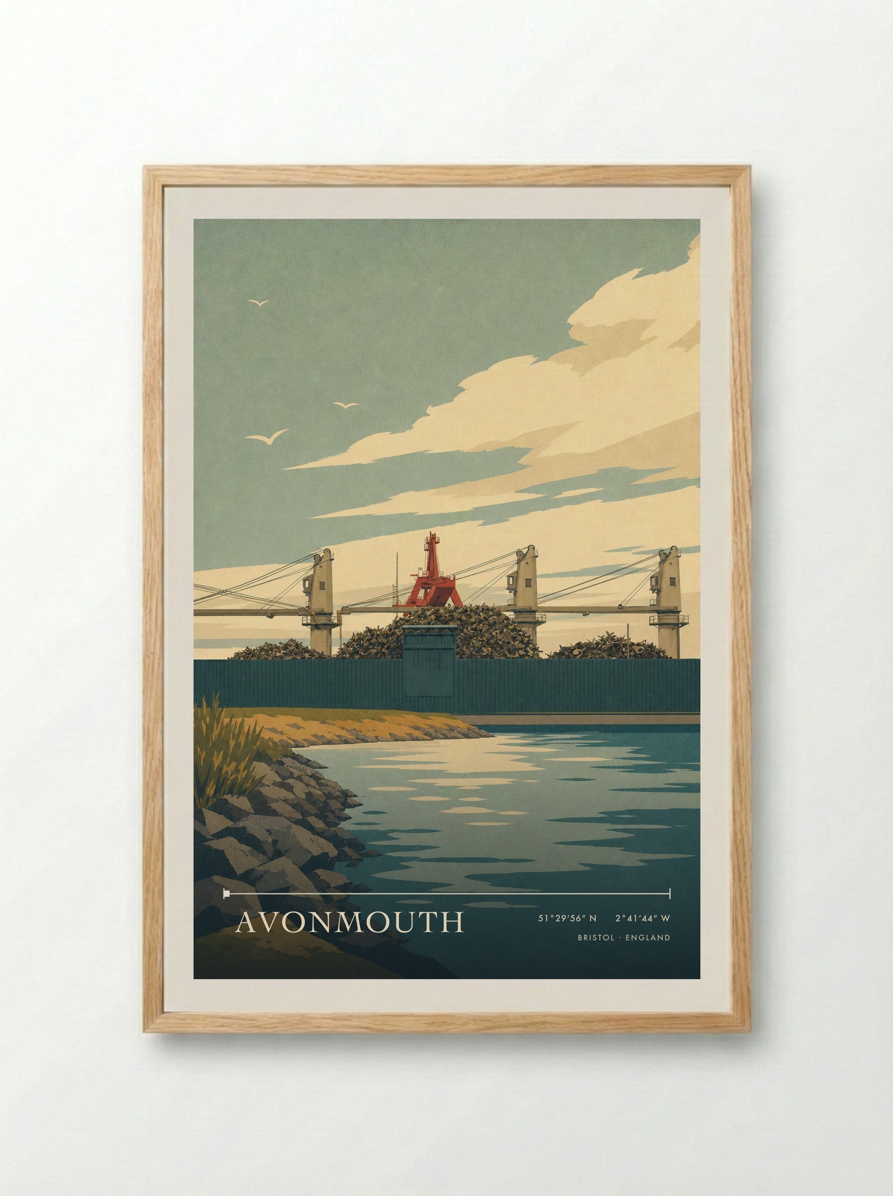 Avonmouth Bristol England Travel Poster - Framed Print Wood